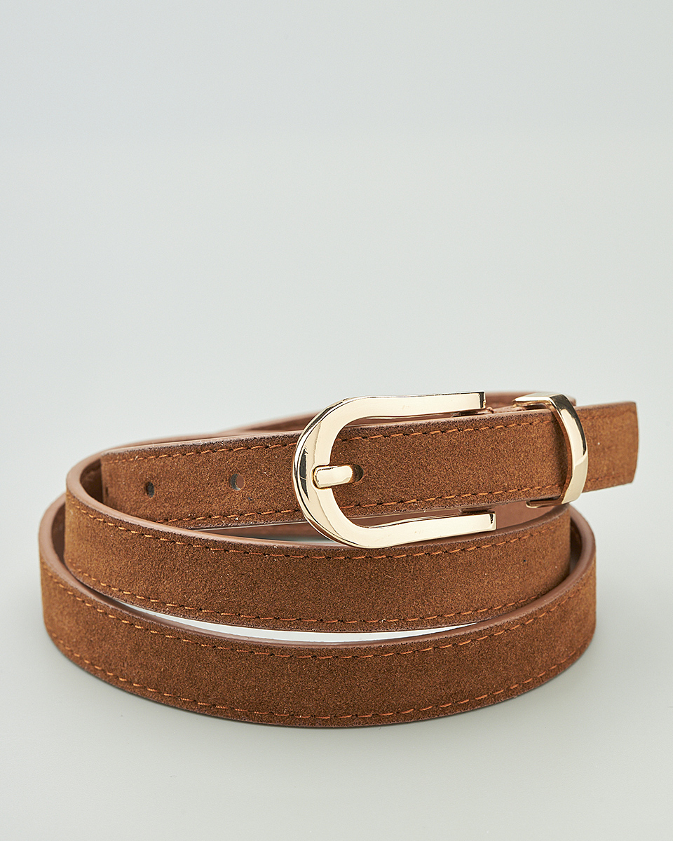 Δερμάτινη Γυναικεία Ζώνη με Καμπυλωτή Μεταλλική Αγκράφα CT7841 brown Δερμάτινη Γυναικεία Ζώνη με Καμπυλωτή Μεταλλική Αγκράφα CT7841 brown