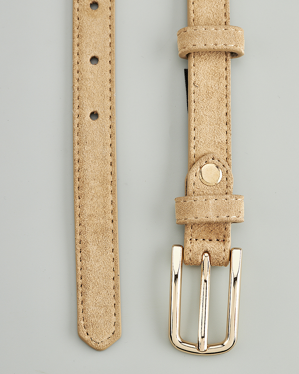 Δερμάτινη Γυναικεία Ζώνη με Καμπυλωτή Μεταλλική Αγκράφα CT7841 black