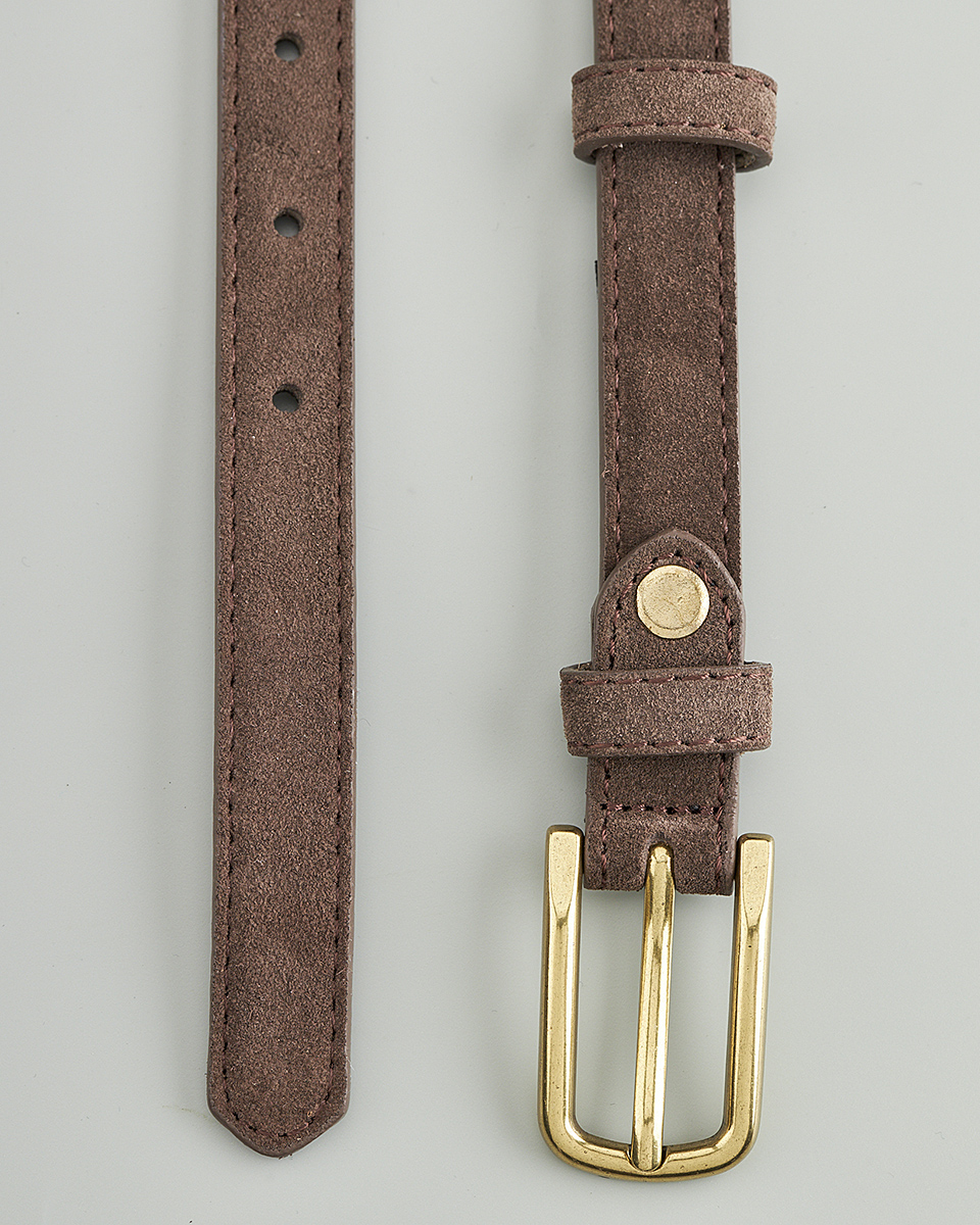 Δερμάτινη Γυναικεία Ζώνη με Καμπυλωτή Μεταλλική Αγκράφα CT7841 black