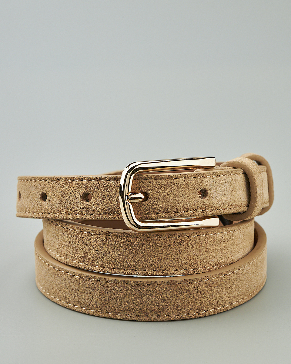 Δερμάτινη Γυναικεία Ζώνη με Καμπυλωτή Μεταλλική Αγκράφα CT7841 black