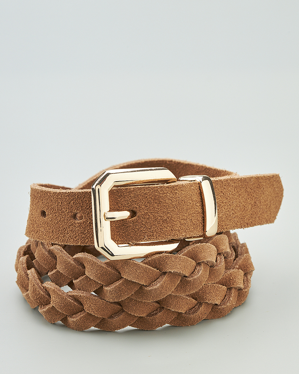 Δερμάτινη Γυναικεία Ζώνη Πλεκτή με Μεταλλική Αγκράφα CT8415 Camel Δερμάτινη Γυναικεία Ζώνη Πλεκτή με Μεταλλική Αγκράφα CT8415 Camel