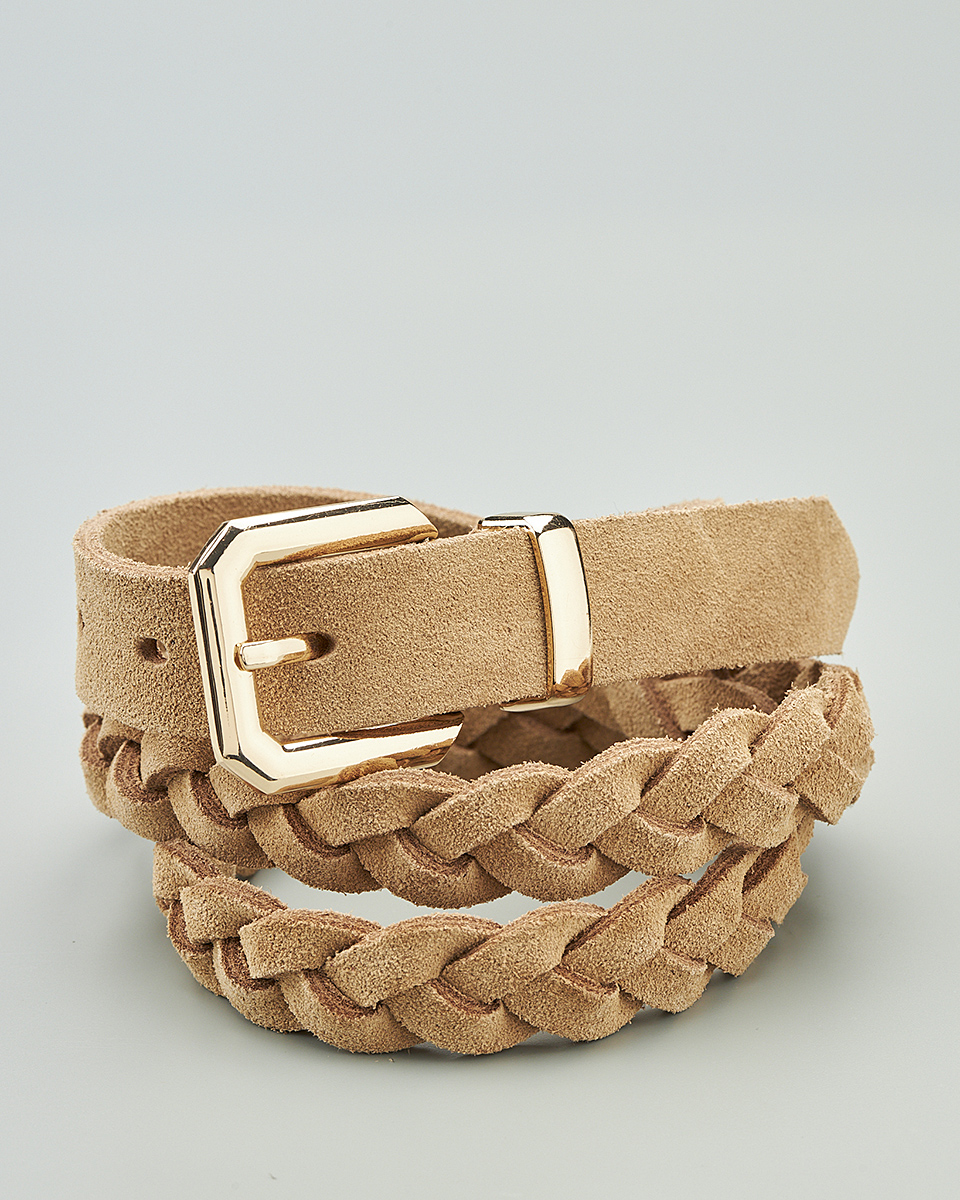 Δερμάτινη Γυναικεία Ζώνη Πλεκτή με Μεταλλική Αγκράφα CT8415 Beige Δερμάτινη Γυναικεία Ζώνη Πλεκτή με Μεταλλική Αγκράφα CT8415 Beige