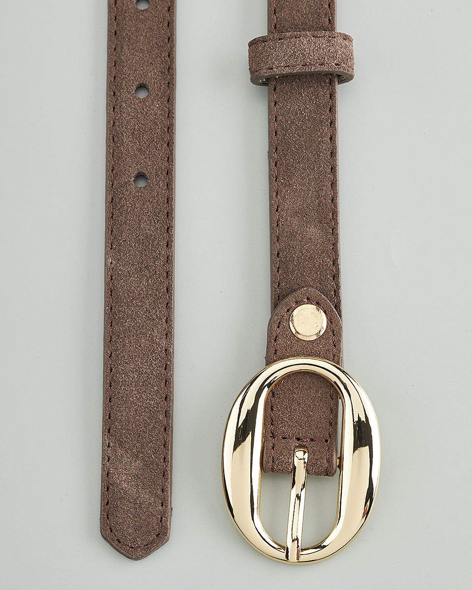 Δερμάτινη Γυναικεία Ζώνη Καστόρ με Οβάλ Αγκράφα CT8418 brown Δερμάτινη Γυναικεία Ζώνη Καστόρ με Οβάλ Αγκράφα CT8418 brown