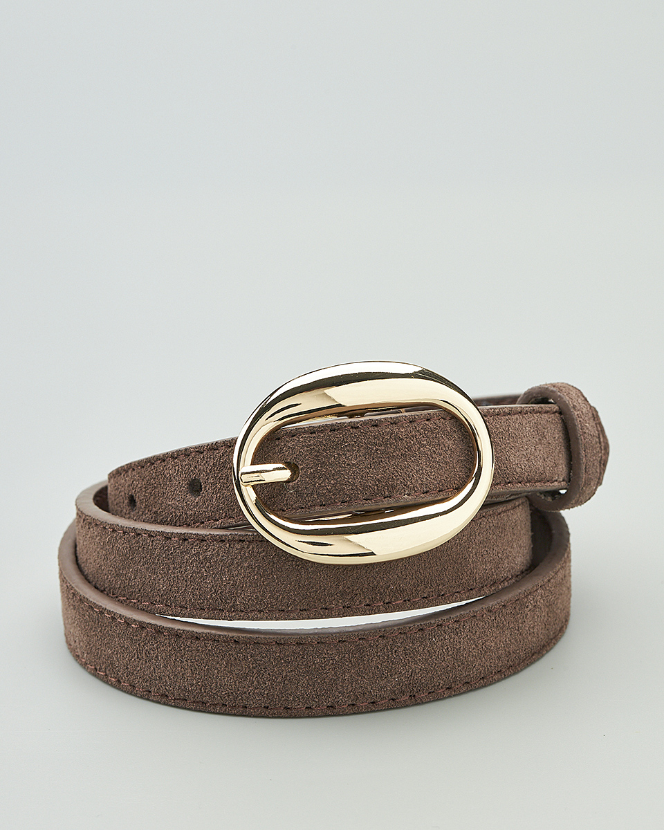 Δερμάτινη Γυναικεία Ζώνη Καστόρ με Οβάλ Αγκράφα CT8418 brown Δερμάτινη Γυναικεία Ζώνη Καστόρ με Οβάλ Αγκράφα CT8418 brown