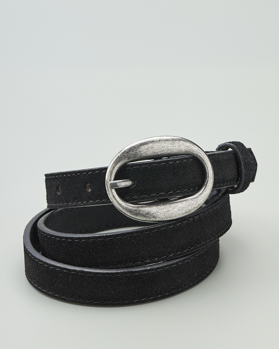 Δερμάτινη Γυναικεία Ζώνη Καστόρ με Οβάλ Αγκράφα CT8418 black