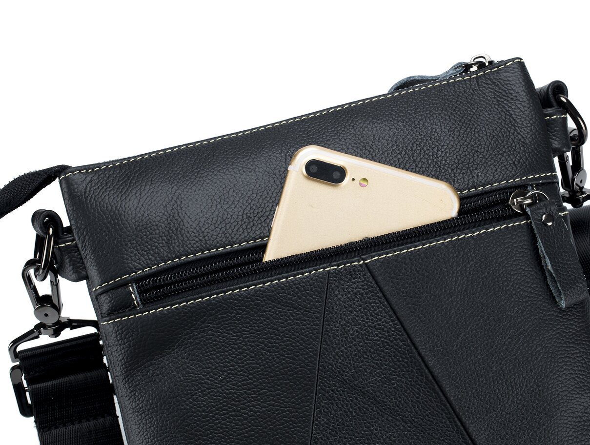 Δερμάτινο τσαντάκι ώμου Bull Captain DJB 666 μαύρο