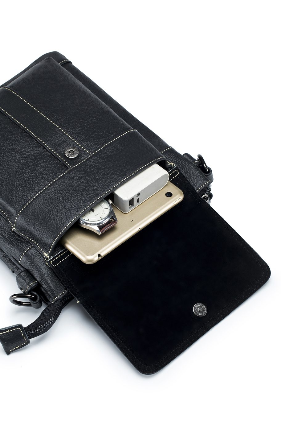 Δερμάτινο τσαντάκι ώμου Bull Captain DJB 666 μαύρο