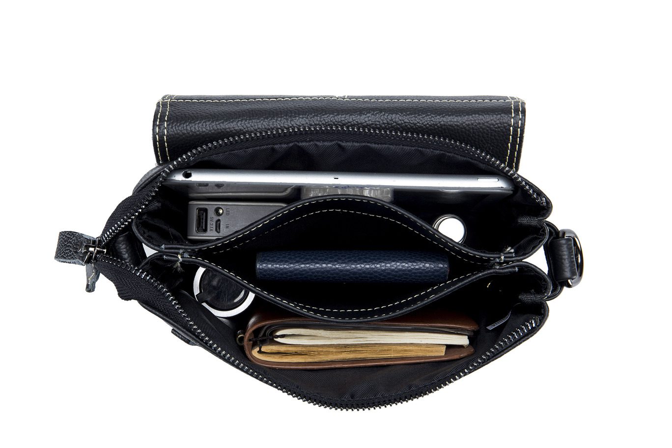 Δερμάτινο τσαντάκι ώμου Bull Captain DJB 666 μαύρο