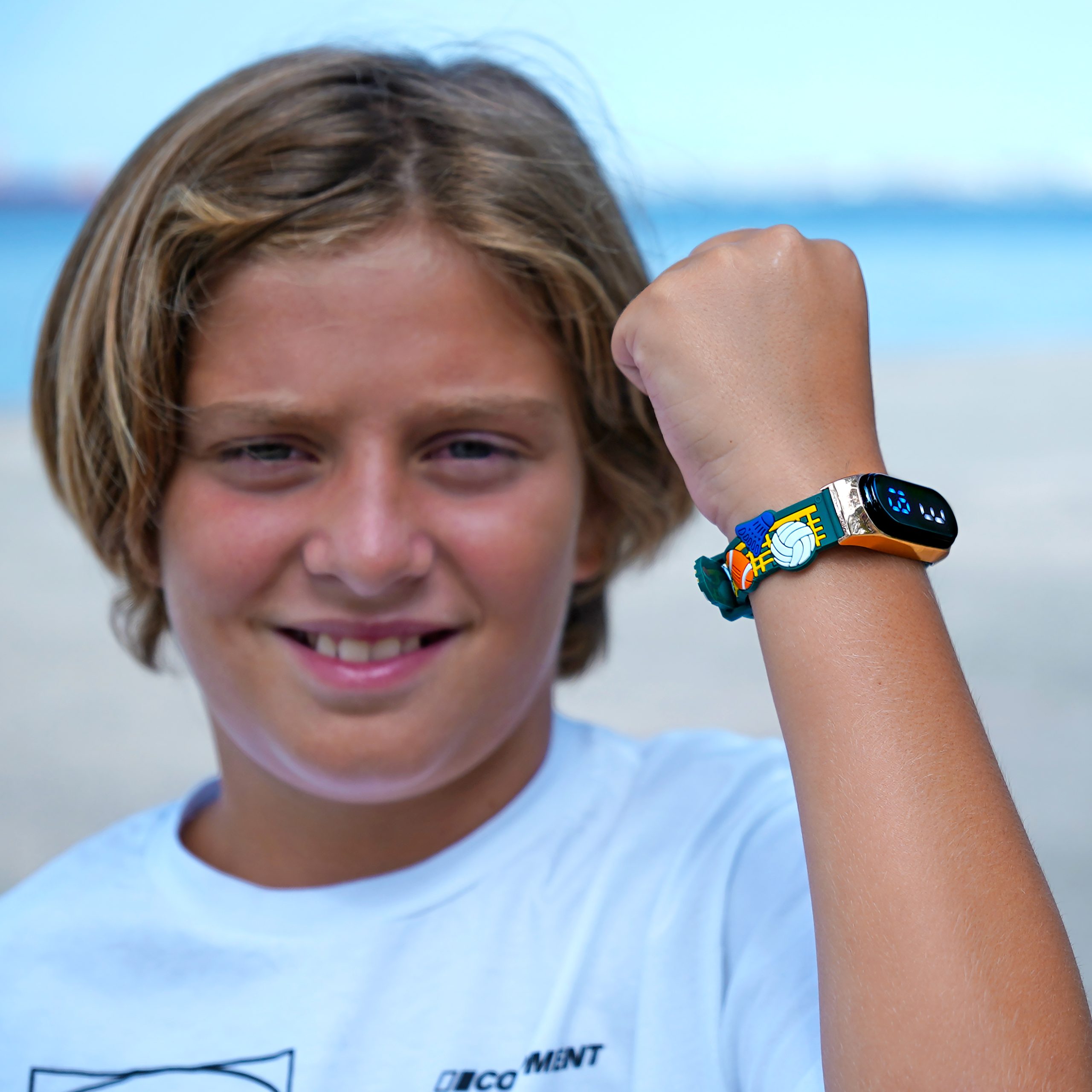 Sequoia Αδιάβροχο Ρολόι LED με Λουράκι Καουτσούκ και Σχέδιο AG-121 πράσινο