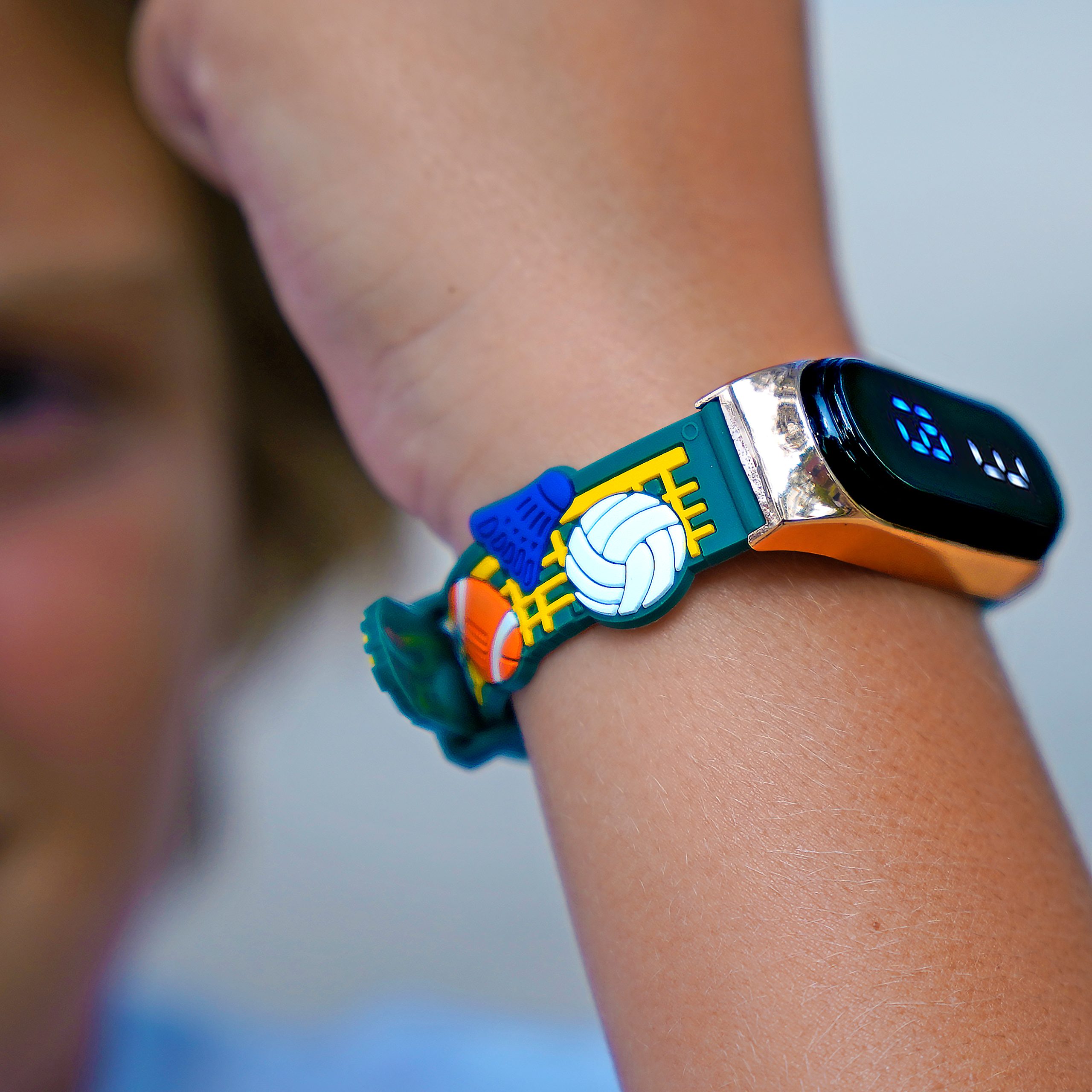 Sequoia Αδιάβροχο Ρολόι LED με Λουράκι Καουτσούκ και Σχέδιο AG-121 πράσινο