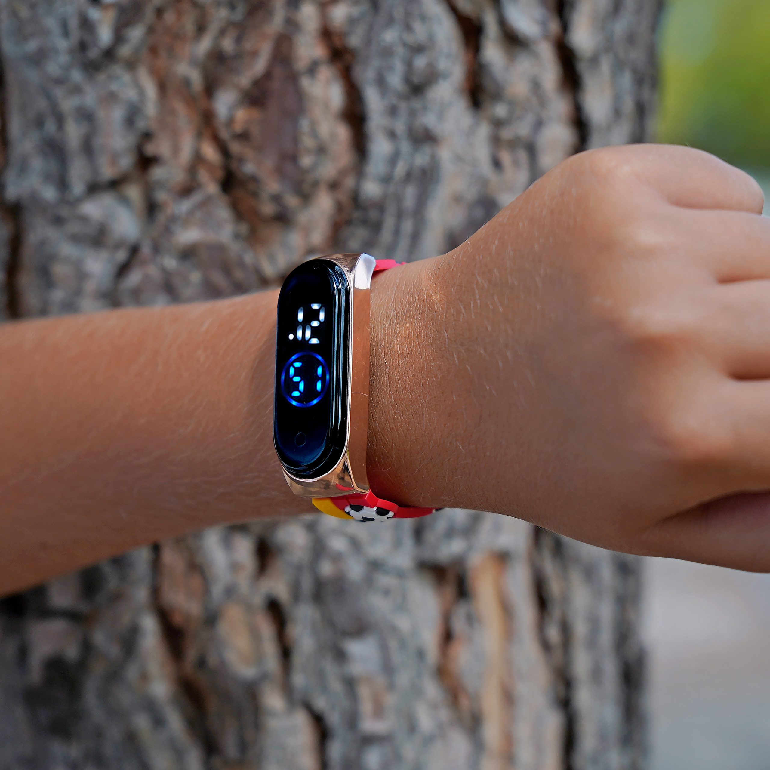 Sequoia Αδιάβροχο Ρολόι LED με Λουράκι Καουτσούκ και Σχέδιο AG-130 κόκκινο