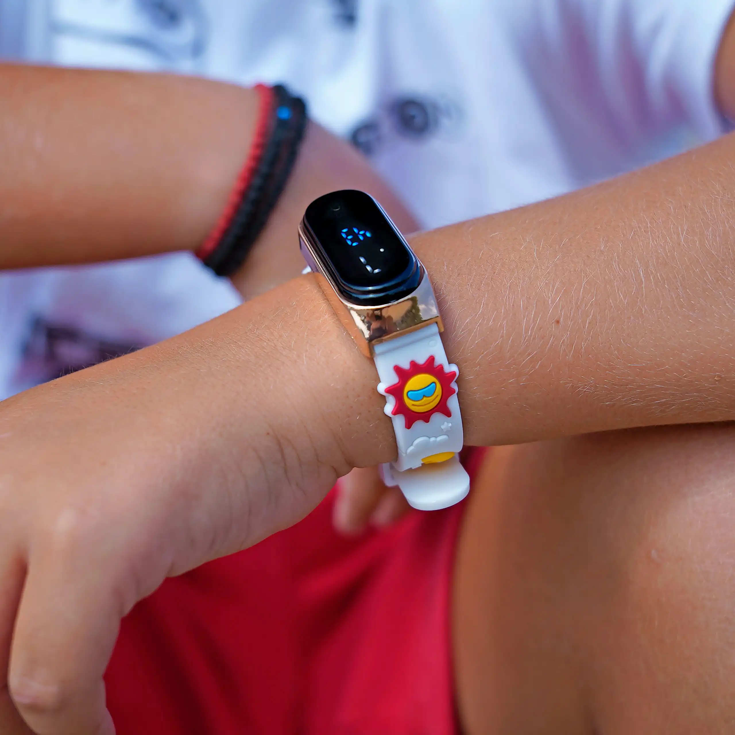 Sequoia Αδιάβροχο Ρολόι LED με Λουράκι Καουτσούκ και Σχέδιο AG-123 λευκό