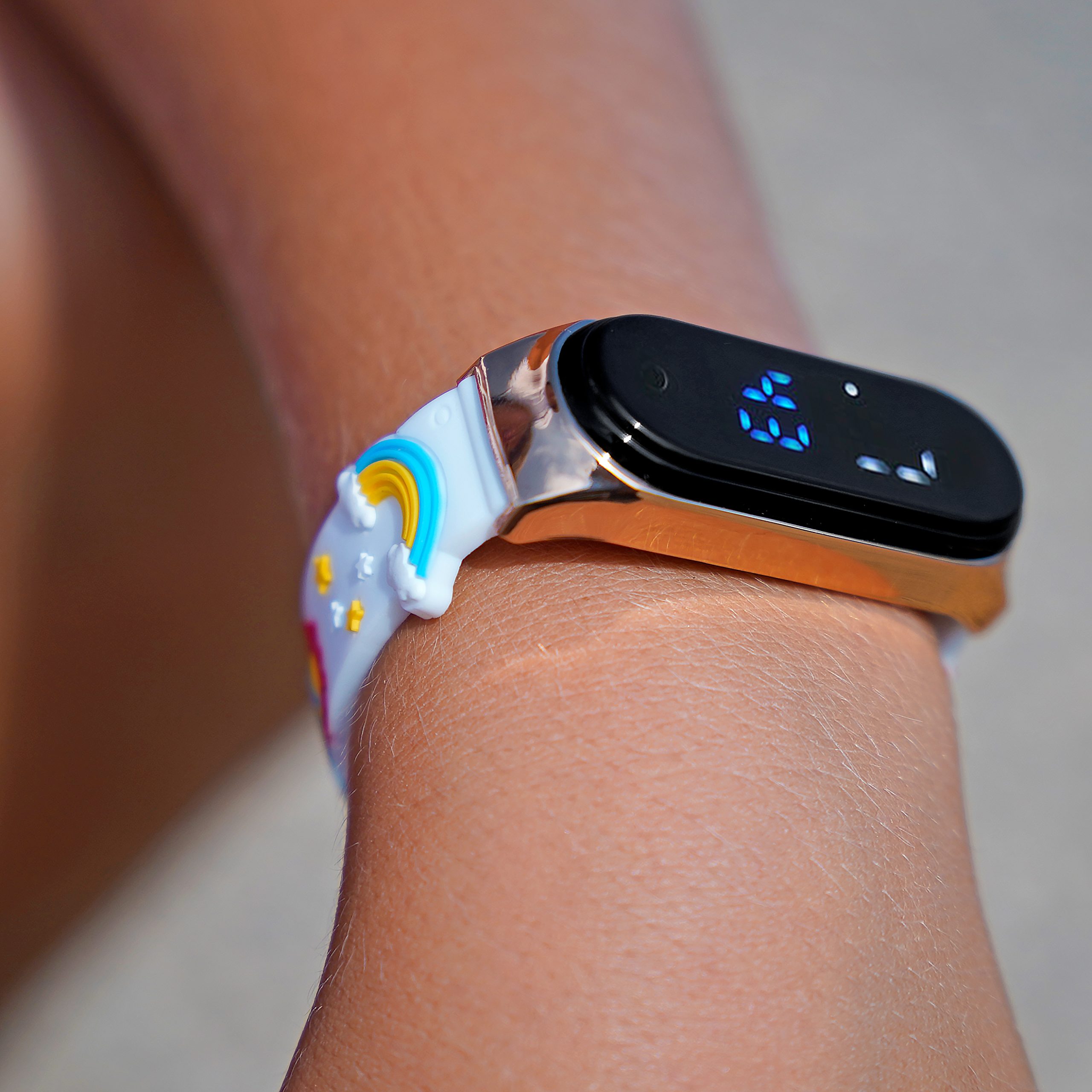 Sequoia Αδιάβροχο Ρολόι LED με Λουράκι Καουτσούκ και Σχέδιο AG-123 λευκό