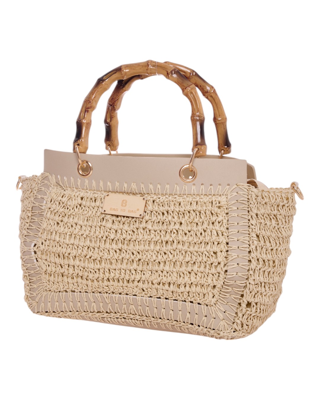 Ψάθινη Τσάντα Χειρός CN25022 – Μπέζ Ψάθινη Τσάντα Χειρός CN25022 – Μπέζ