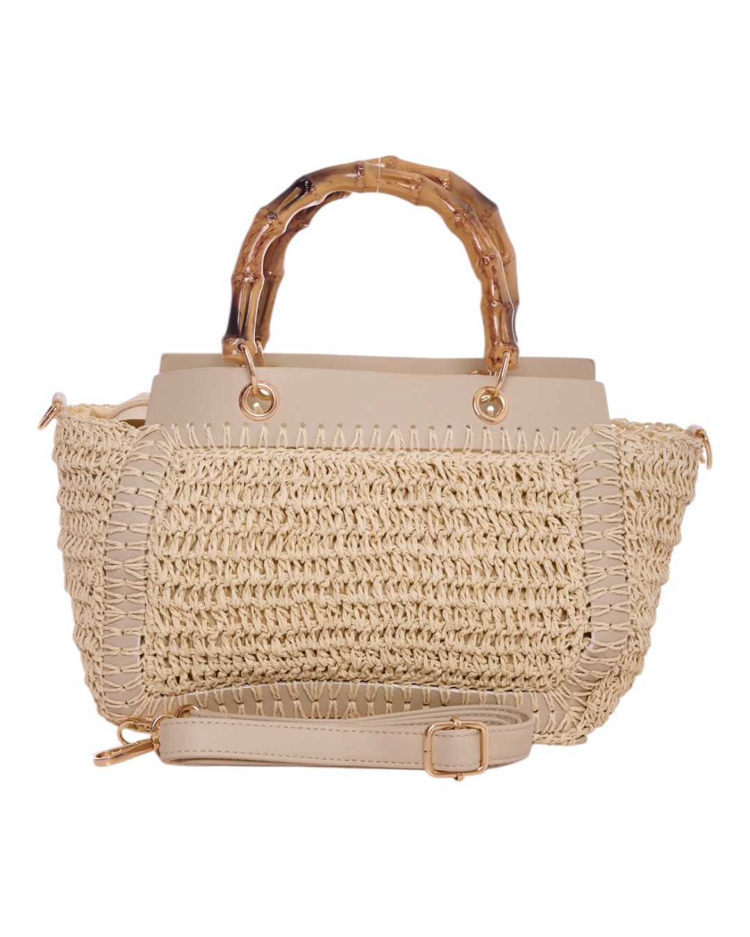 Ψάθινη Τσάντα Χειρός CN25022 - Μπέζ