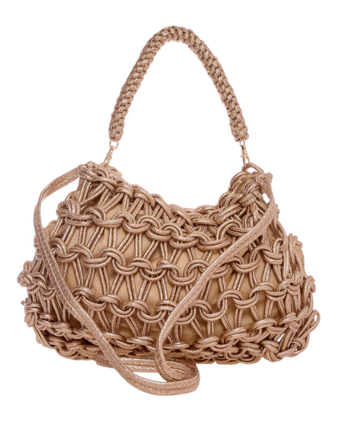 Ψάθινος τσαντα ώμου CN25012 - Χρυσό