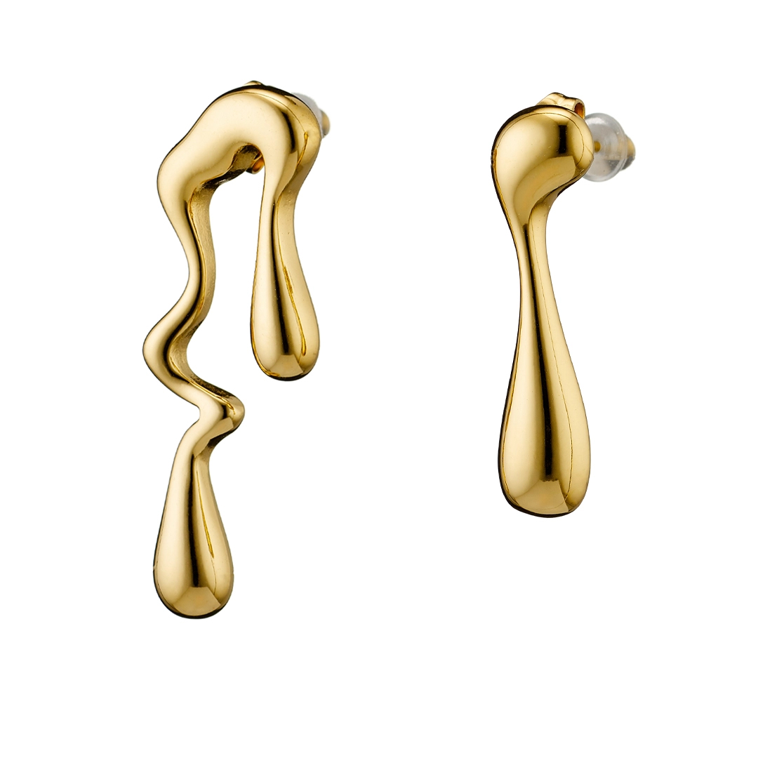 Sequoia Γυναικεία Ατσάλινα επίχρυσα Σκουλαρίκια minimal σχεδιασμός NE-02346G Sequoia Γυναικεία Ατσάλινα επίχρυσα Σκουλαρίκια minimal σχεδιασμός NE-02346G