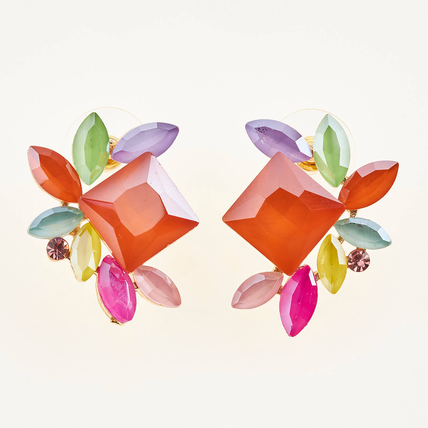 Sequoia Γυναικείο ατσάλινο Υποαλλεργικό σκουλαρίκι με πέτρες multi Sequoia Γυναικείο ατσάλινο Υποαλλεργικό σκουλαρίκι με πέτρες multi