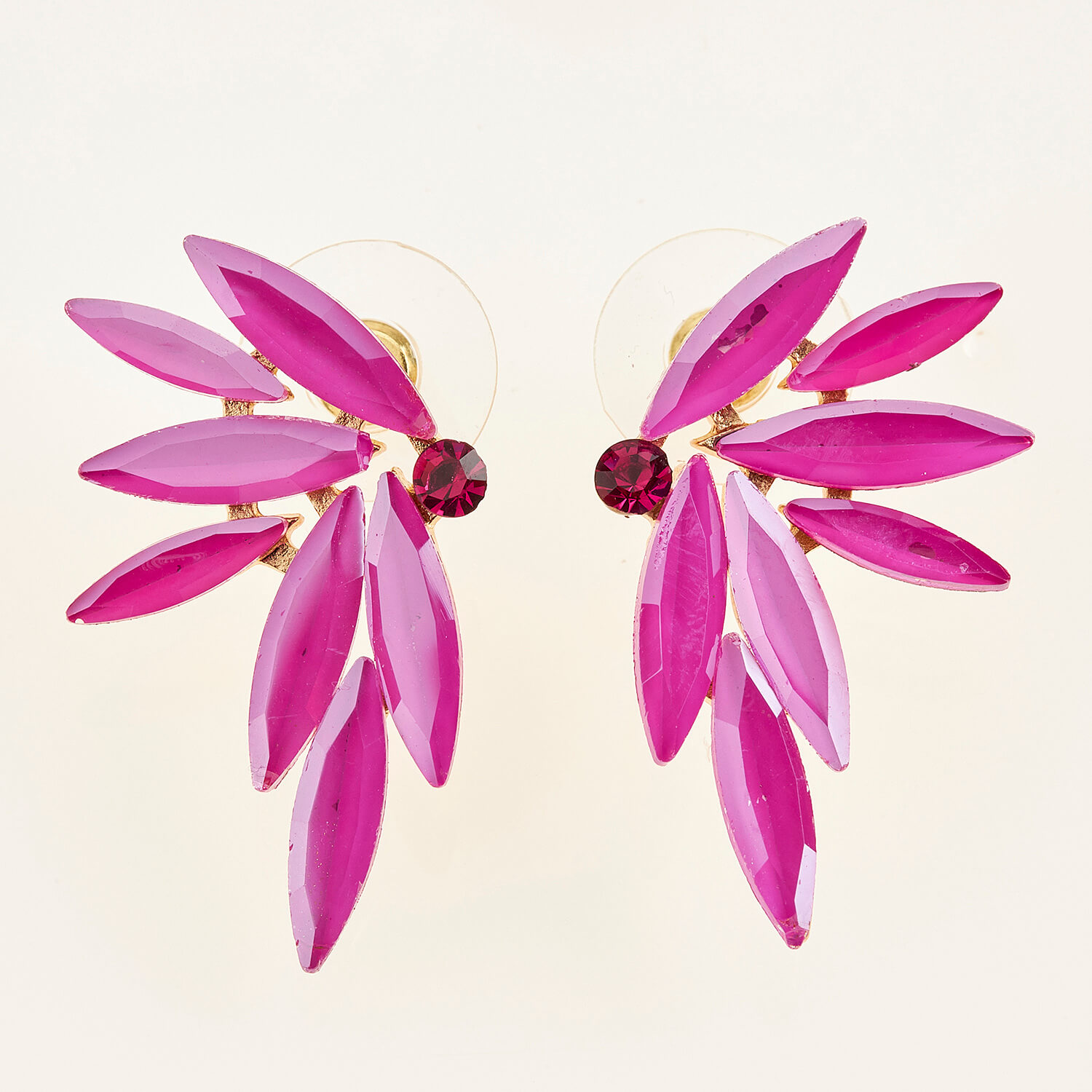 Sequoia Γυναικείο ατσάλινο Υποαλλεργικό σκουλαρίκι με πέτρες φούξια Sequoia Γυναικείο ατσάλινο Υποαλλεργικό σκουλαρίκι με πέτρες φούξια