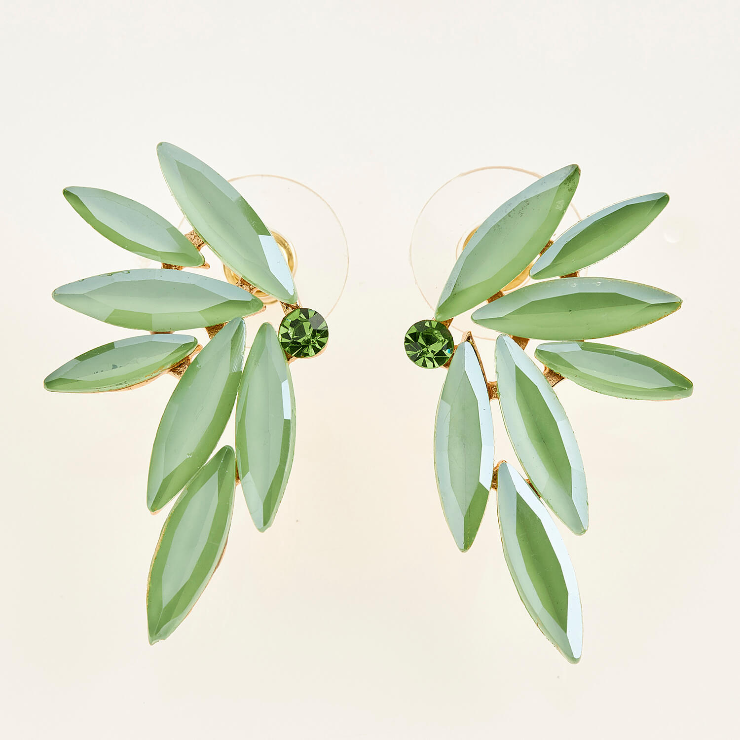 Sequoia Γυναικείο ατσάλινο Υποαλλεργικό σκουλαρίκι με πέτρες πράσινο Sequoia Γυναικείο ατσάλινο Υποαλλεργικό σκουλαρίκι με πέτρες πράσινο