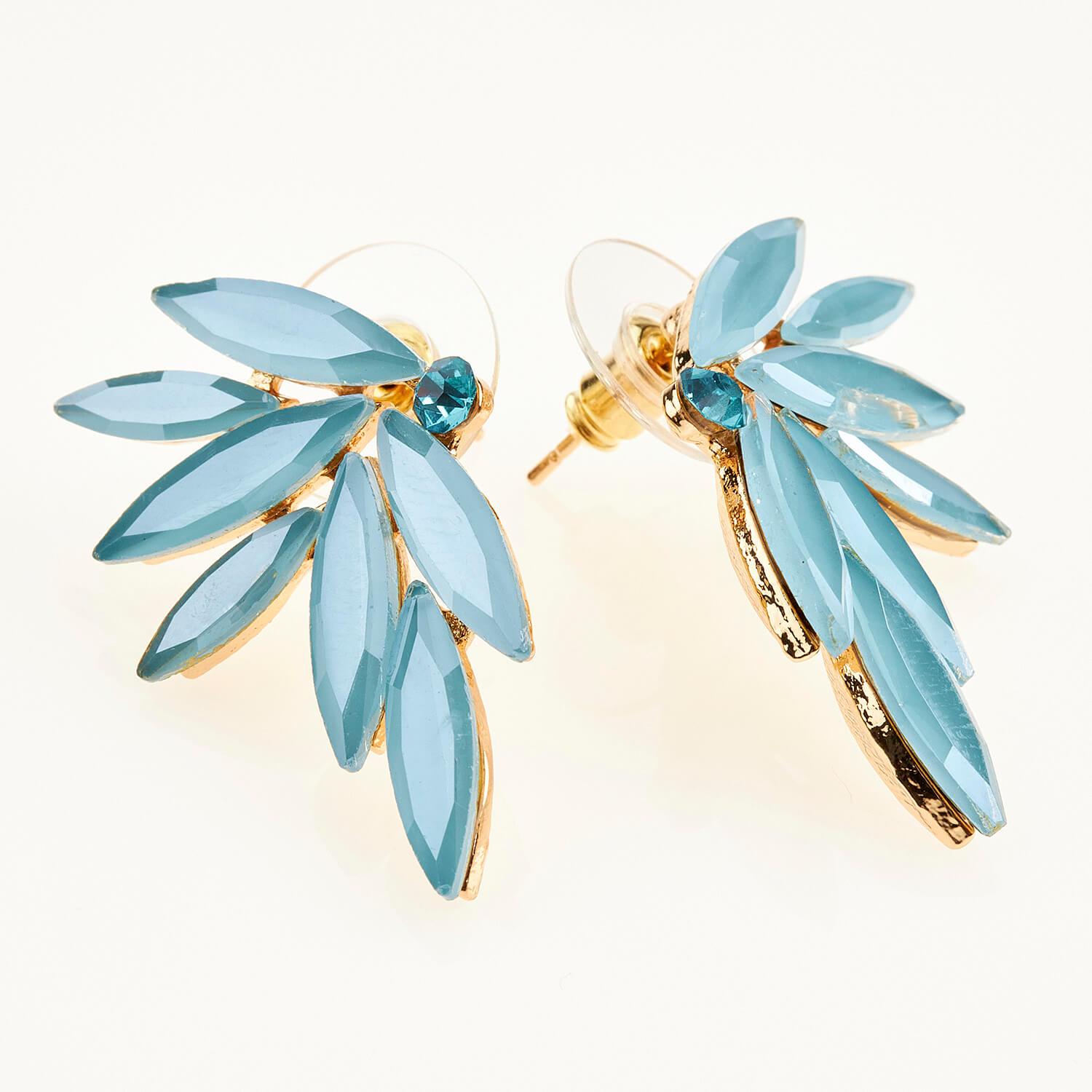 Sequoia Γυναικείο ατσάλινο Υποαλλεργικό σκουλαρίκι με πέτρες γαλάζιο Sequoia Γυναικείο ατσάλινο Υποαλλεργικό σκουλαρίκι με πέτρες γαλάζιο