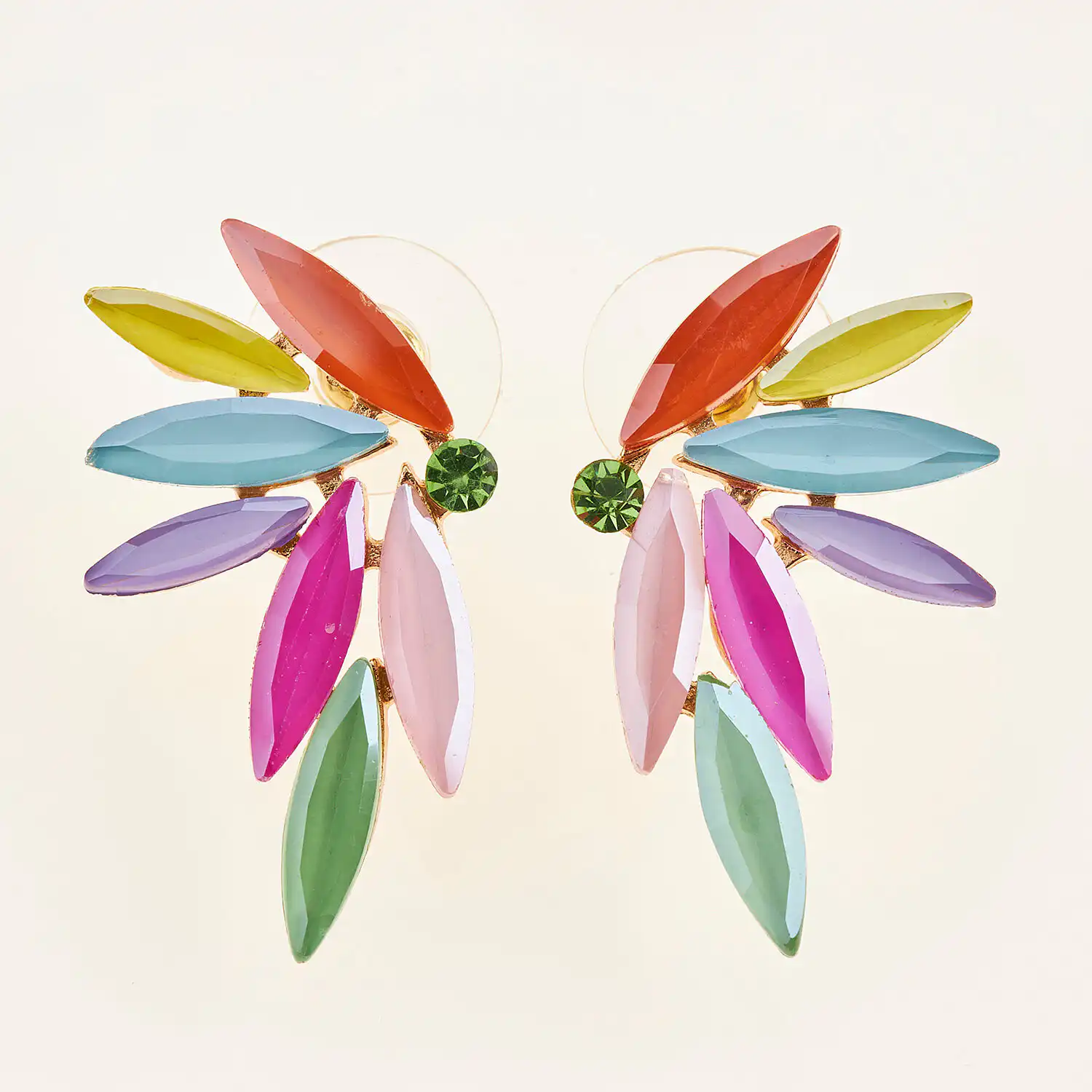 Sequoia Γυναικείο ατσάλινο Υποαλλεργικό σκουλαρίκι με πέτρες multi