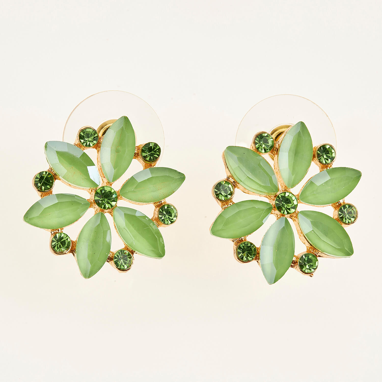 Sequoia Γυναικείο ατσάλινο Υποαλλεργικό σκουλαρίκι με πέτρες πράσινο Sequoia Γυναικείο ατσάλινο Υποαλλεργικό σκουλαρίκι με πέτρες πράσινο