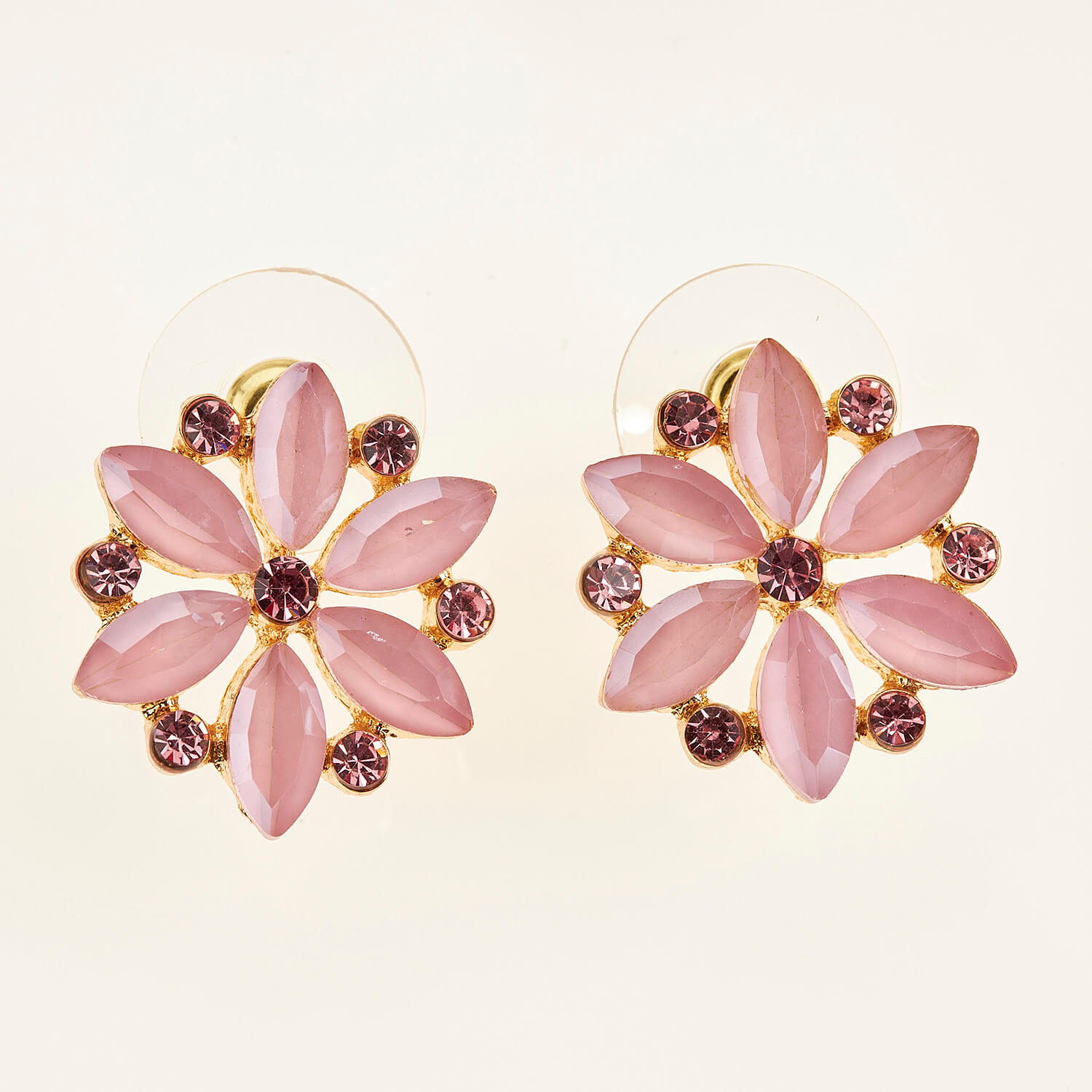 Sequoia Γυναικείο ατσάλινο Υποαλλεργικό σκουλαρίκι με πέτρες ροζ Sequoia Γυναικείο ατσάλινο Υποαλλεργικό σκουλαρίκι με πέτρες ροζ