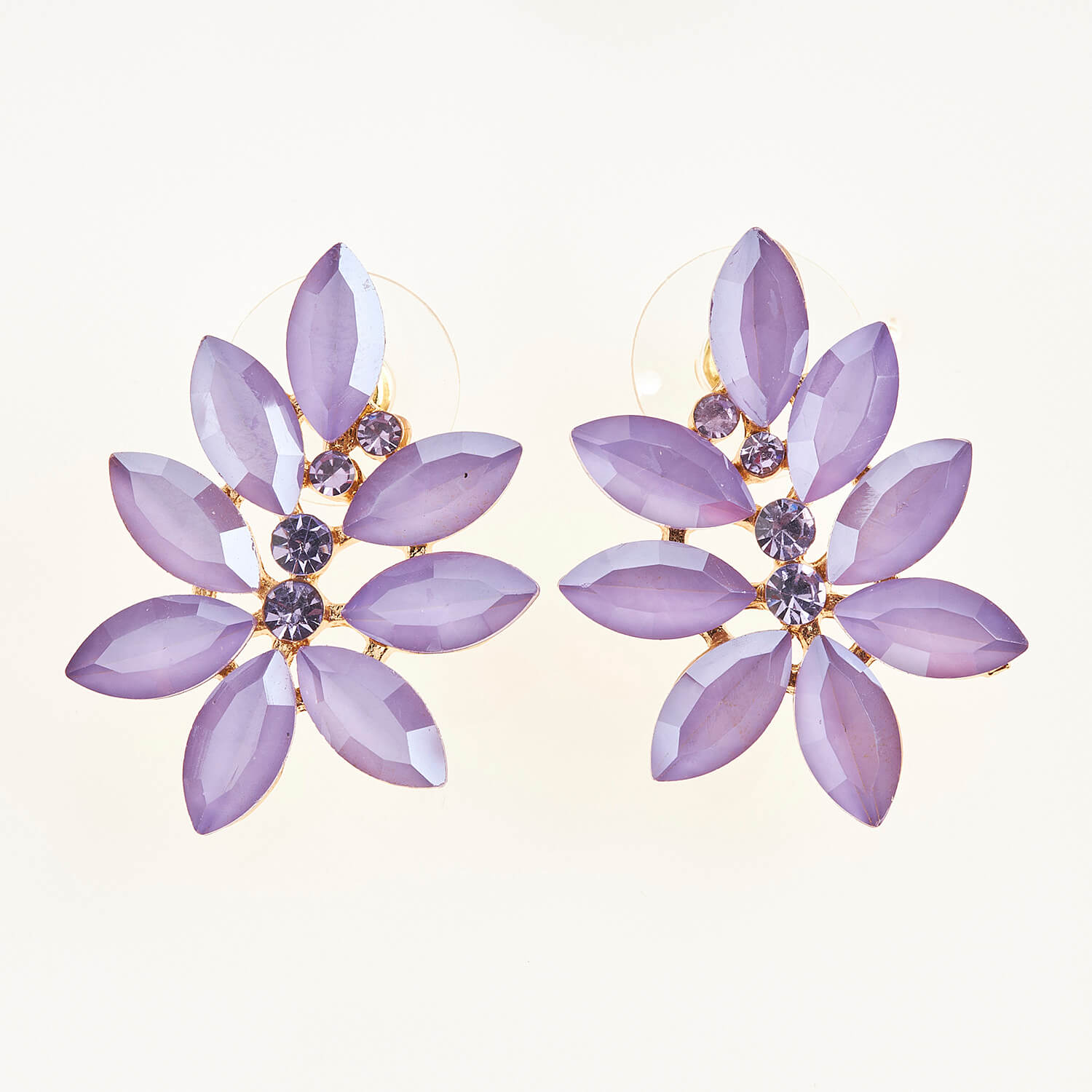 Sequoia Γυναικείο ατσάλινο Υποαλλεργικό σκουλαρίκι με πέτρες μωβ Sequoia Γυναικείο ατσάλινο Υποαλλεργικό σκουλαρίκι με πέτρες μωβ