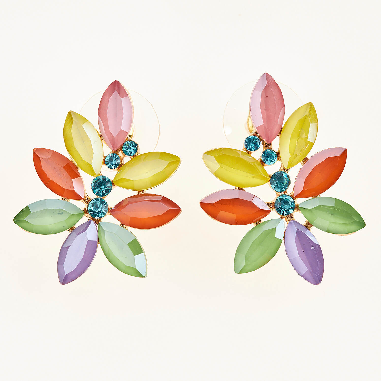 Sequoia Γυναικείο ατσάλινο Υποαλλεργικό σκουλαρίκι με πέτρες multi Sequoia Γυναικείο ατσάλινο Υποαλλεργικό σκουλαρίκι με πέτρες multi