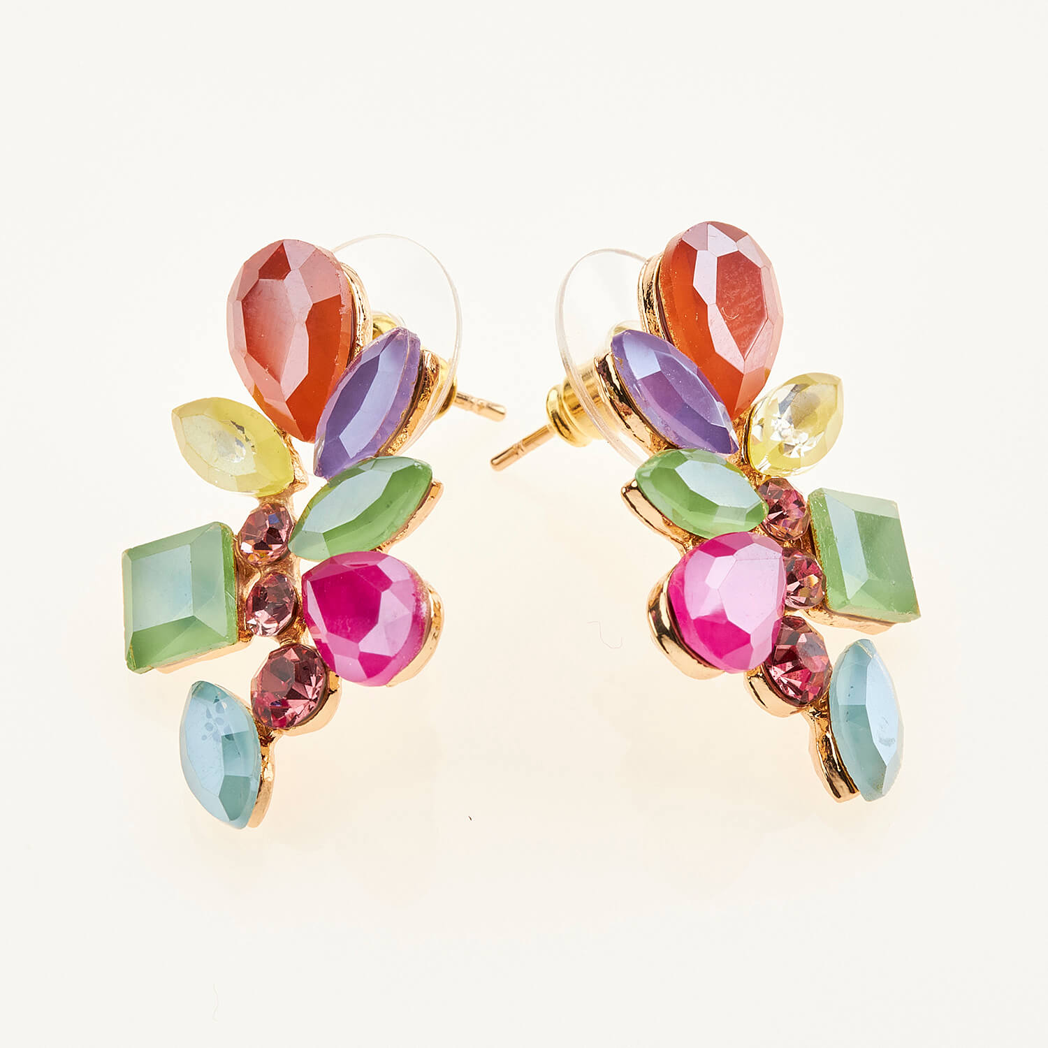 Sequoia Γυναικείο ατσάλινο Υποαλλεργικό σκουλαρίκι με πέτρες multi Sequoia Γυναικείο ατσάλινο Υποαλλεργικό σκουλαρίκι με πέτρες multi