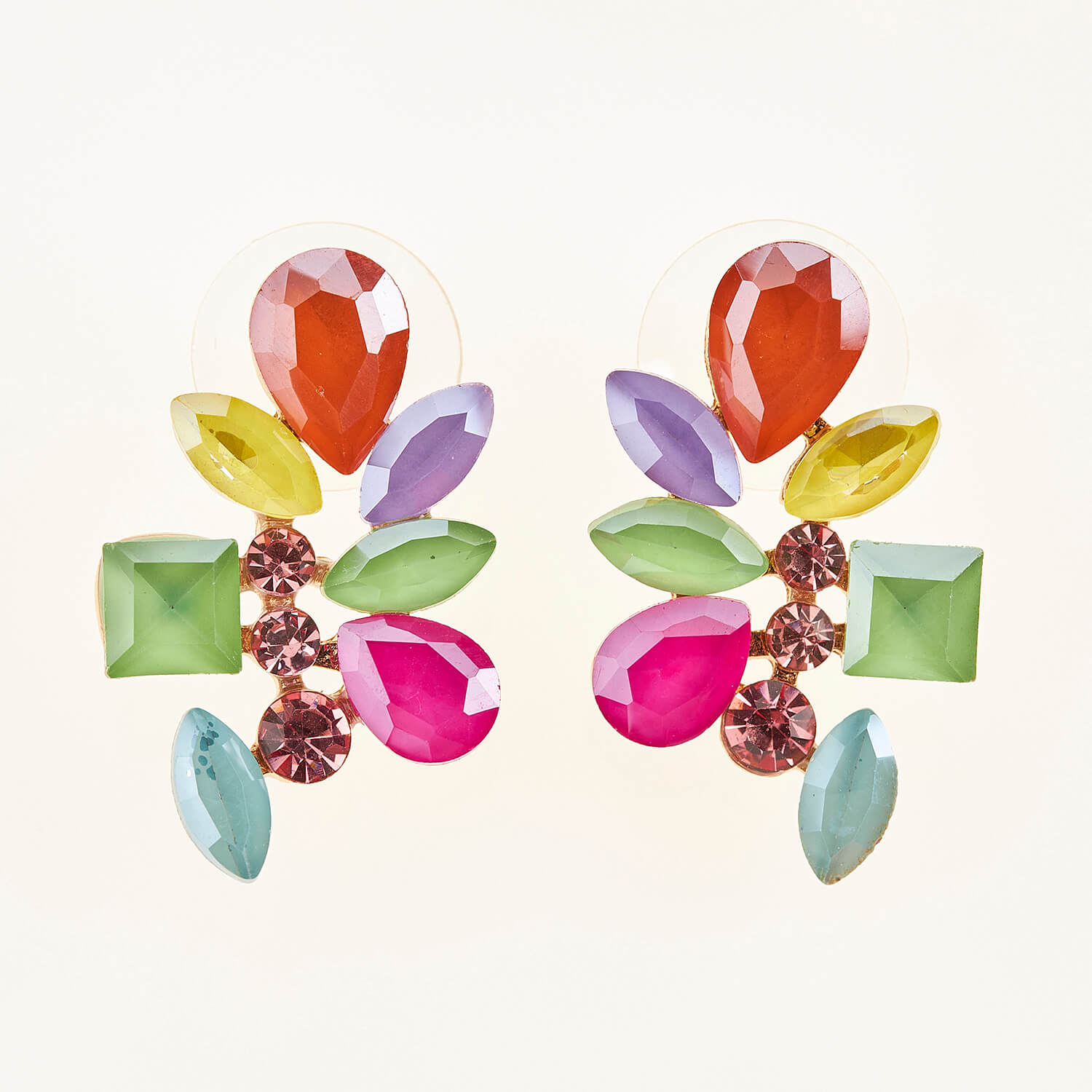 Sequoia Γυναικείο ατσάλινο Υποαλλεργικό σκουλαρίκι με πέτρες multi Sequoia Γυναικείο ατσάλινο Υποαλλεργικό σκουλαρίκι με πέτρες multi