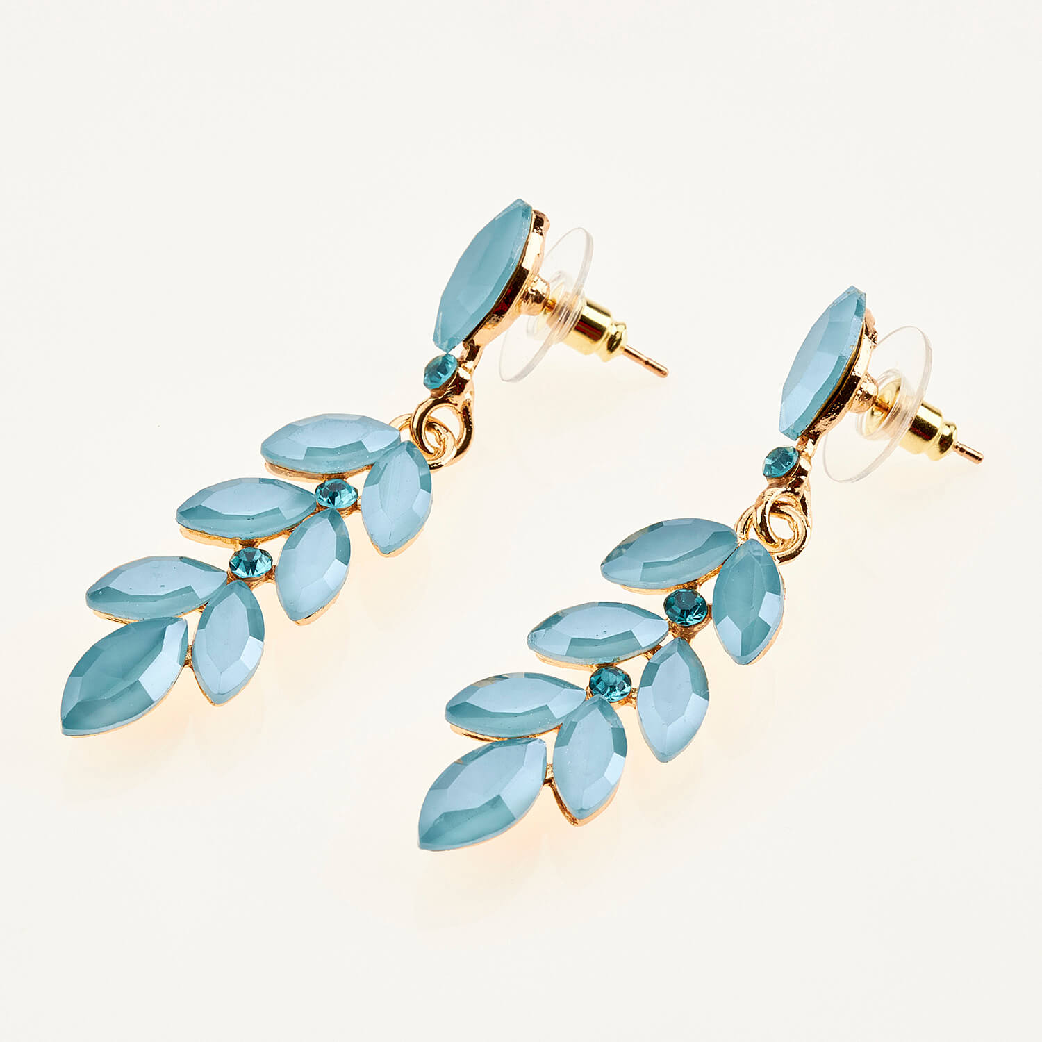 Sequoia Γυναικείο ατσάλινο Υποαλλεργικό σκουλαρίκι με πέτρες γαλάζιο Sequoia Γυναικείο ατσάλινο Υποαλλεργικό σκουλαρίκι με πέτρες γαλάζιο