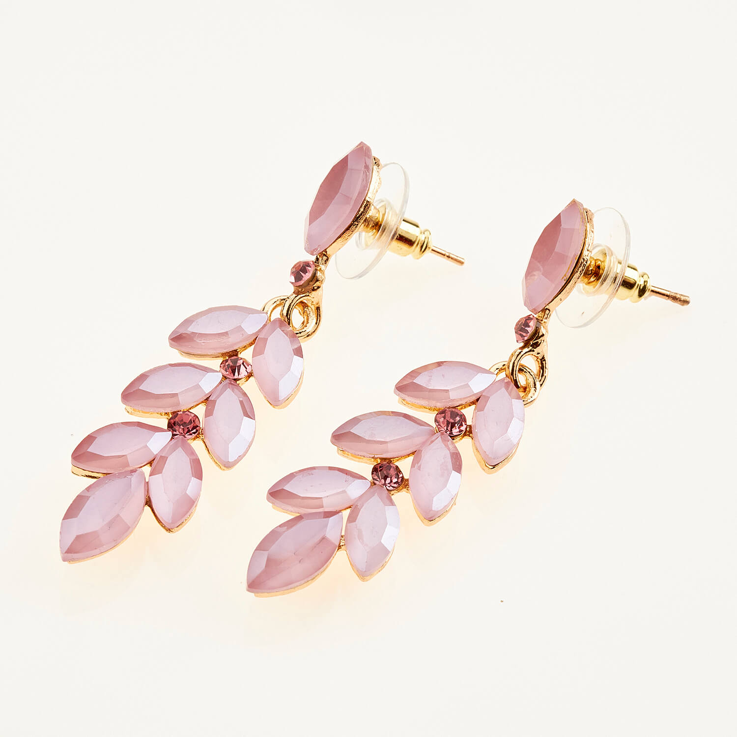 Sequoia Γυναικείο ατσάλινο Υποαλλεργικό σκουλαρίκι με πέτρες ροζ Sequoia Γυναικείο ατσάλινο Υποαλλεργικό σκουλαρίκι με πέτρες ροζ