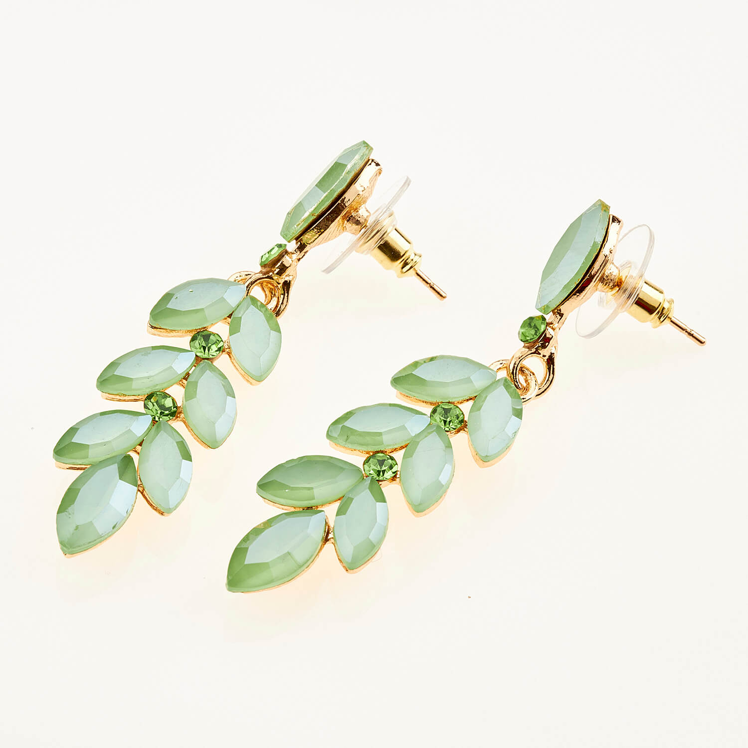 Sequoia Γυναικείο ατσάλινο Υποαλλεργικό σκουλαρίκι με πέτρες πράσινο Sequoia Γυναικείο ατσάλινο Υποαλλεργικό σκουλαρίκι με πέτρες πράσινο