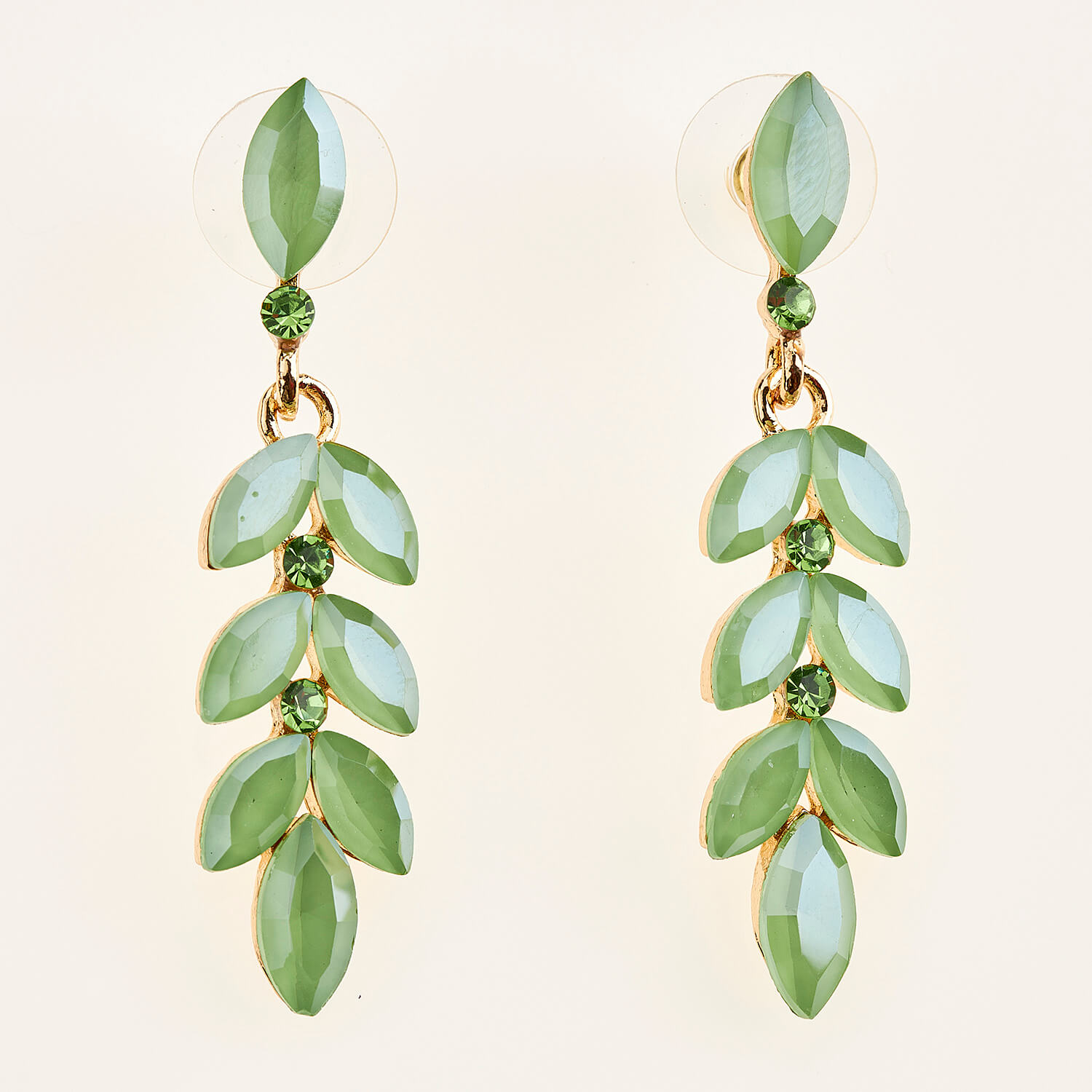 Sequoia Γυναικείο ατσάλινο Υποαλλεργικό σκουλαρίκι με πέτρες πράσινο Sequoia Γυναικείο ατσάλινο Υποαλλεργικό σκουλαρίκι με πέτρες πράσινο