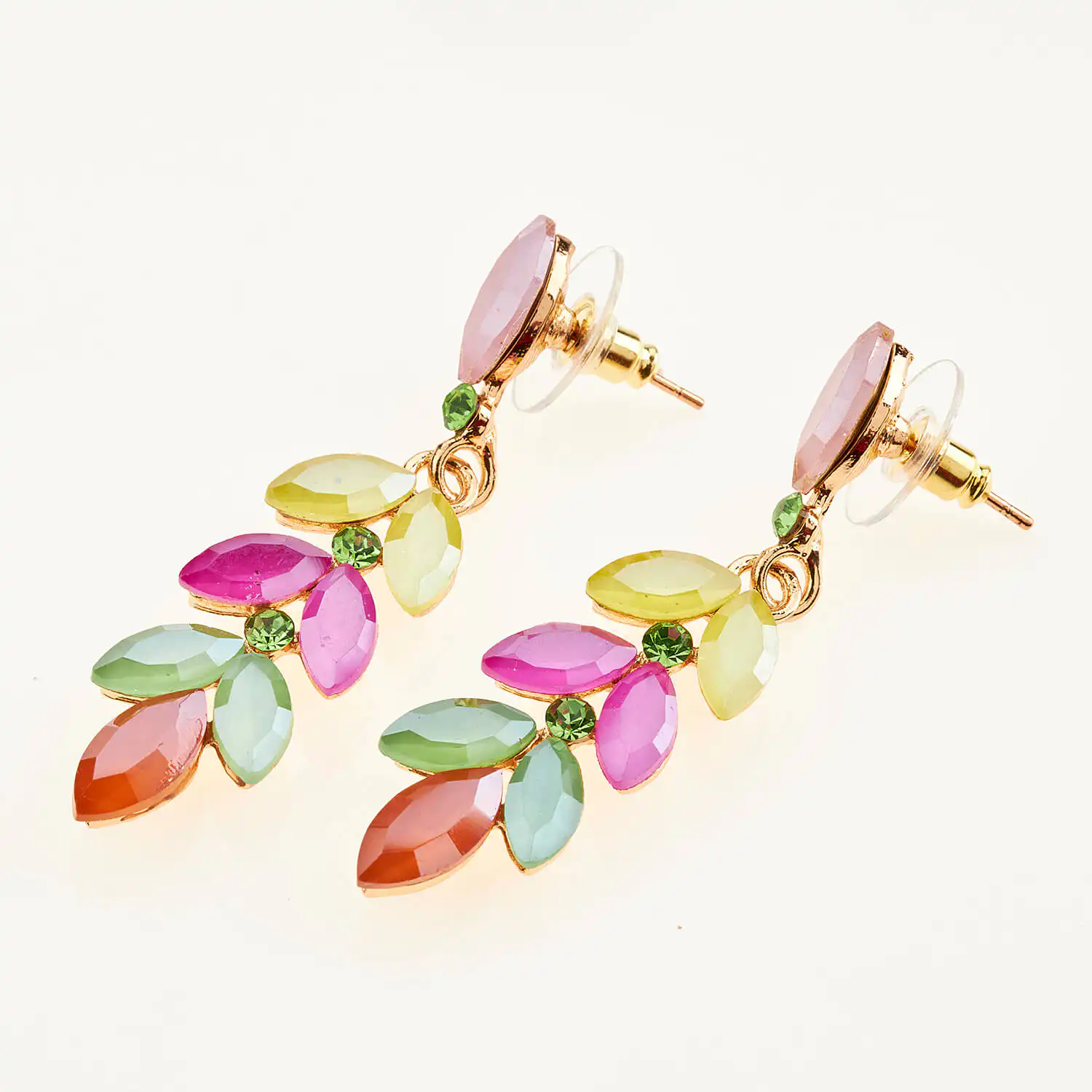 Sequoia Γυναικείο ατσάλινο Υποαλλεργικό σκουλαρίκι με πέτρες multi