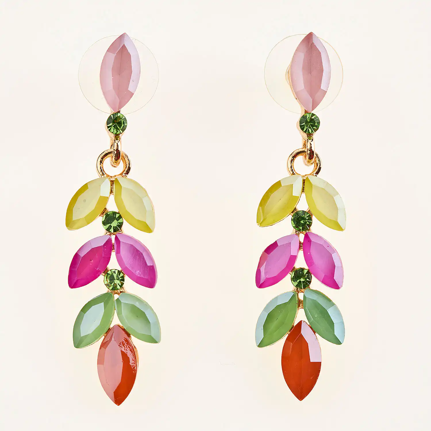 Sequoia Γυναικείο ατσάλινο Υποαλλεργικό σκουλαρίκι με πέτρες multi