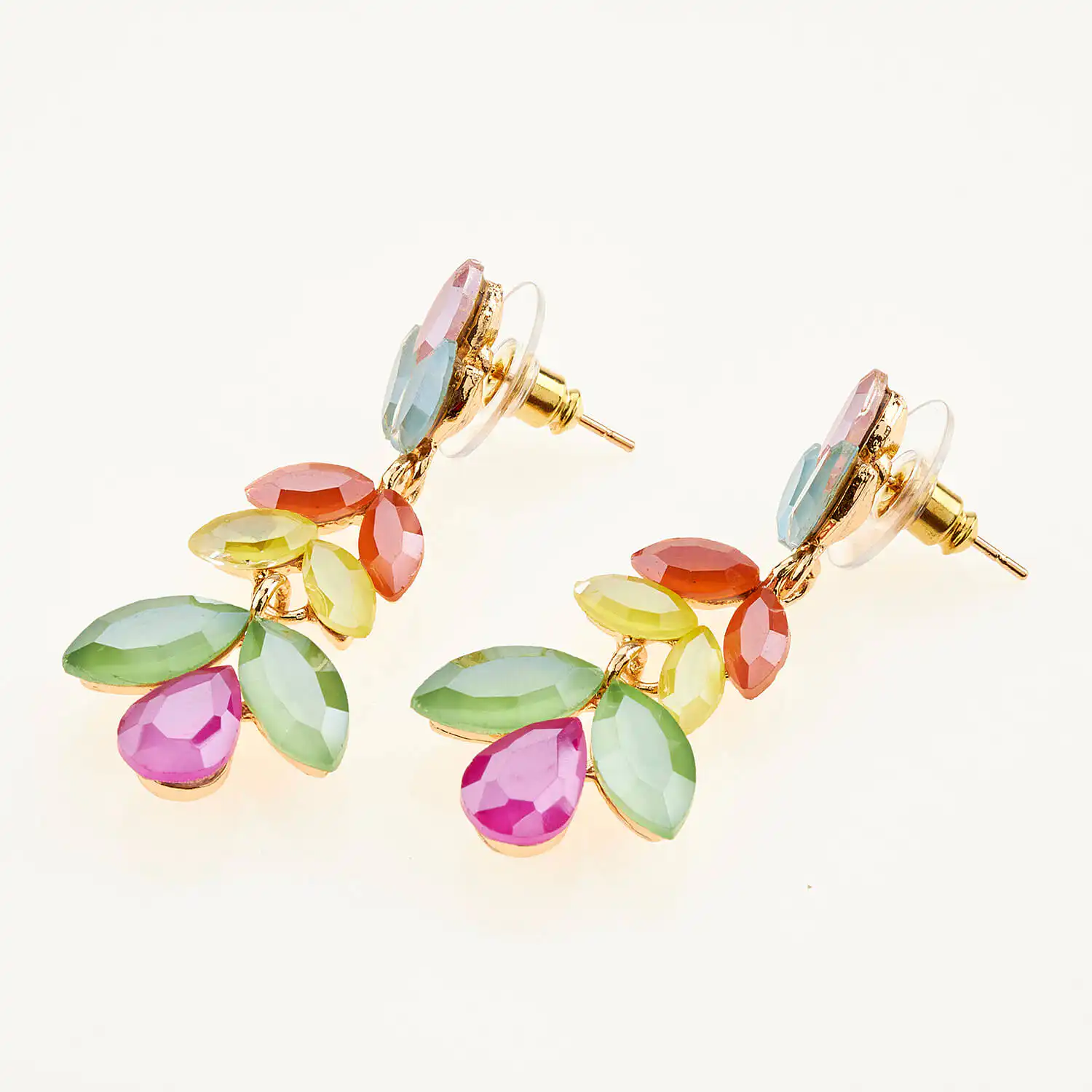 Sequoia Γυναικείο ατσάλινο Υποαλλεργικό σκουλαρίκι με πέτρες multi