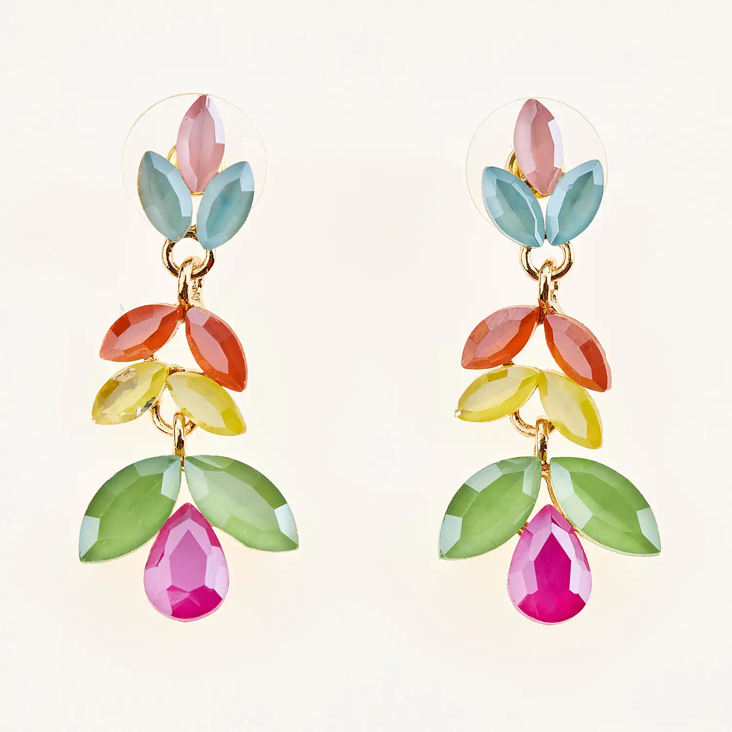 Sequoia Γυναικείο ατσάλινο Υποαλλεργικό σκουλαρίκι με πέτρες multi