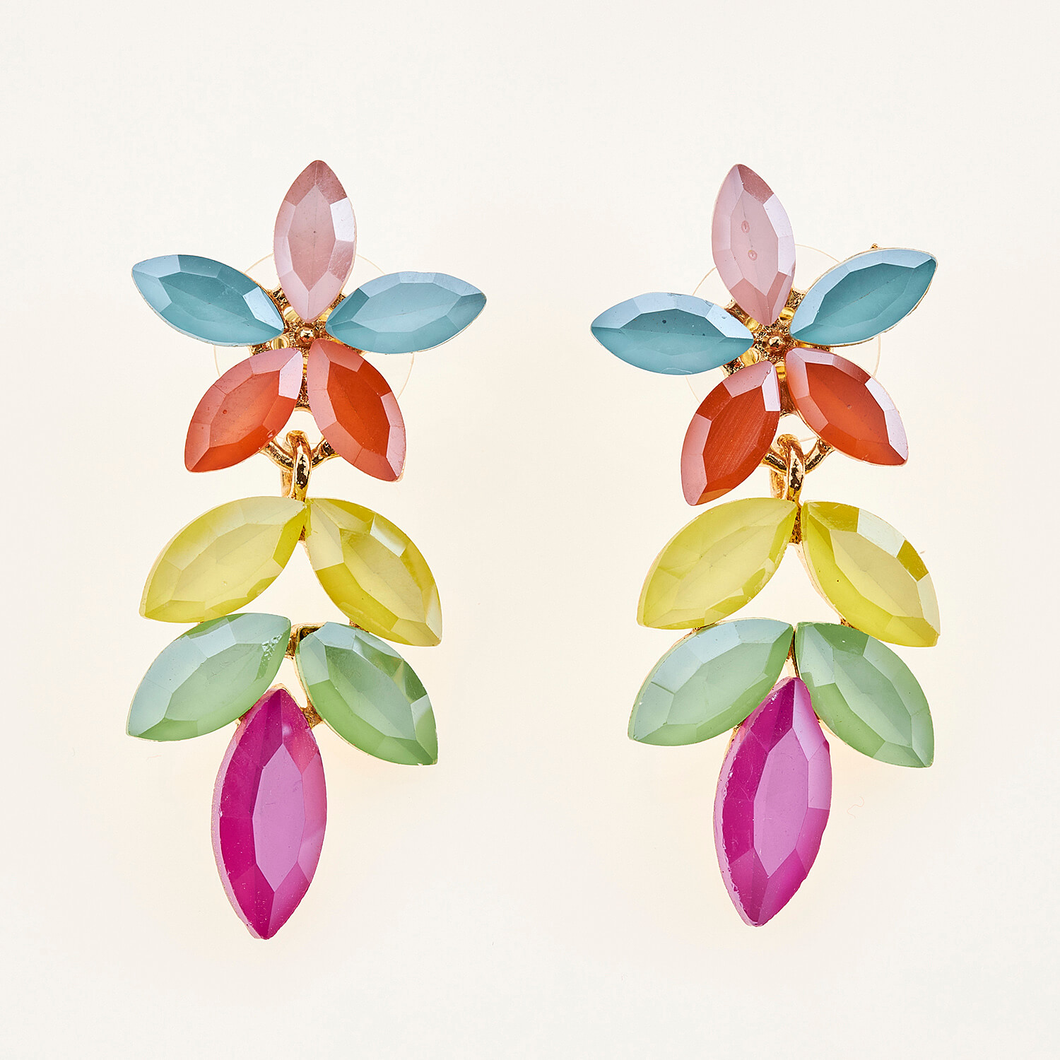 Sequoia Γυναικείο ατσάλινο Υποαλλεργικό σκουλαρίκι με πέτρες multi Sequoia Γυναικείο ατσάλινο Υποαλλεργικό σκουλαρίκι με πέτρες multi