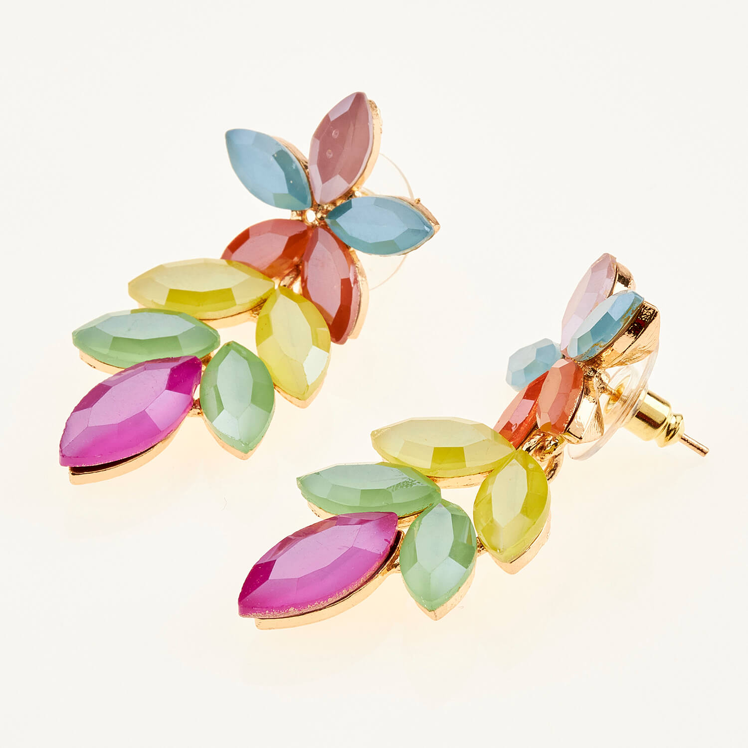 Sequoia Γυναικείο ατσάλινο Υποαλλεργικό σκουλαρίκι με πέτρες multi Sequoia Γυναικείο ατσάλινο Υποαλλεργικό σκουλαρίκι με πέτρες multi