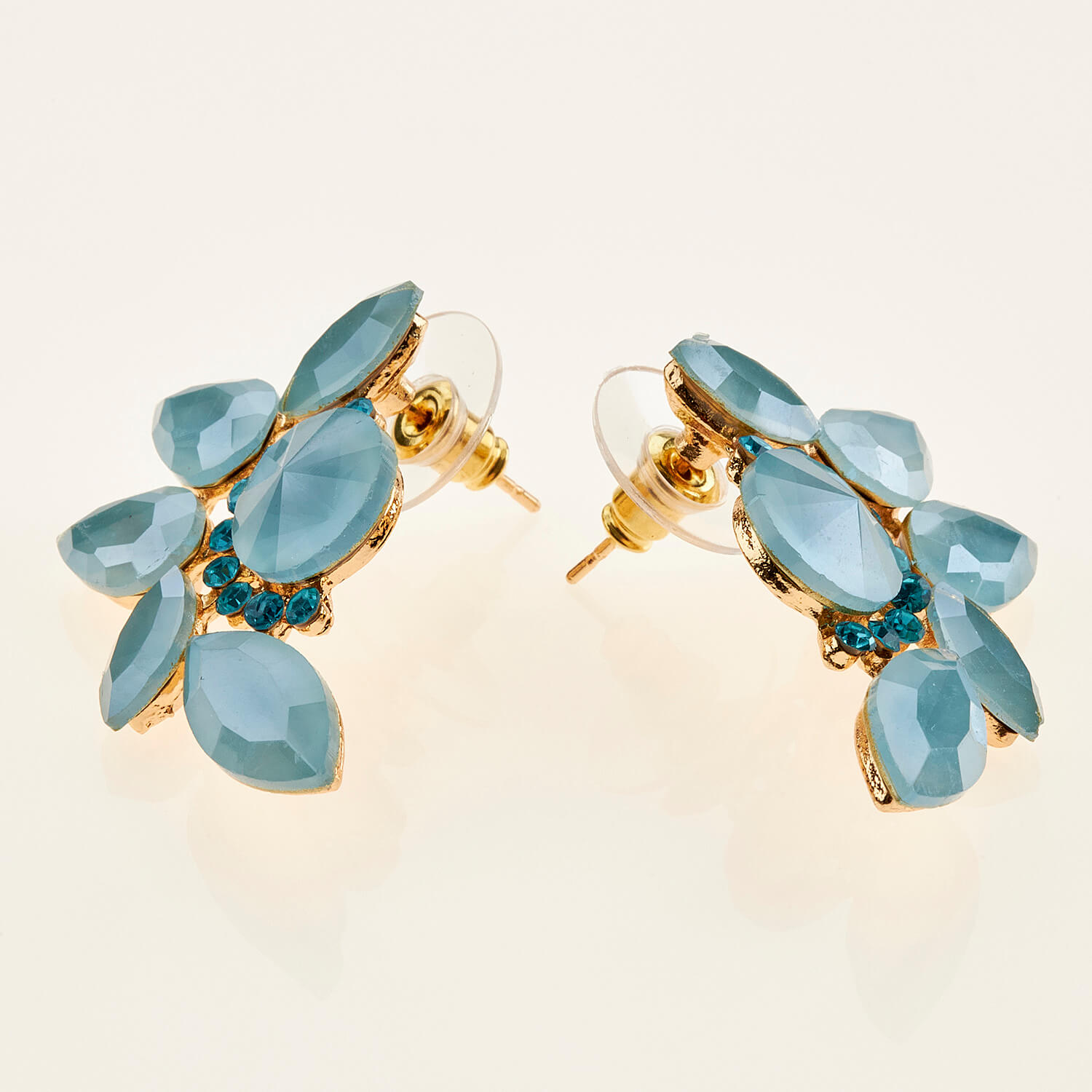 Sequoia Γυναικείο ατσάλινο Υποαλλεργικό σκουλαρίκι με πέτρες γαλάζιο Sequoia Γυναικείο ατσάλινο Υποαλλεργικό σκουλαρίκι με πέτρες γαλάζιο