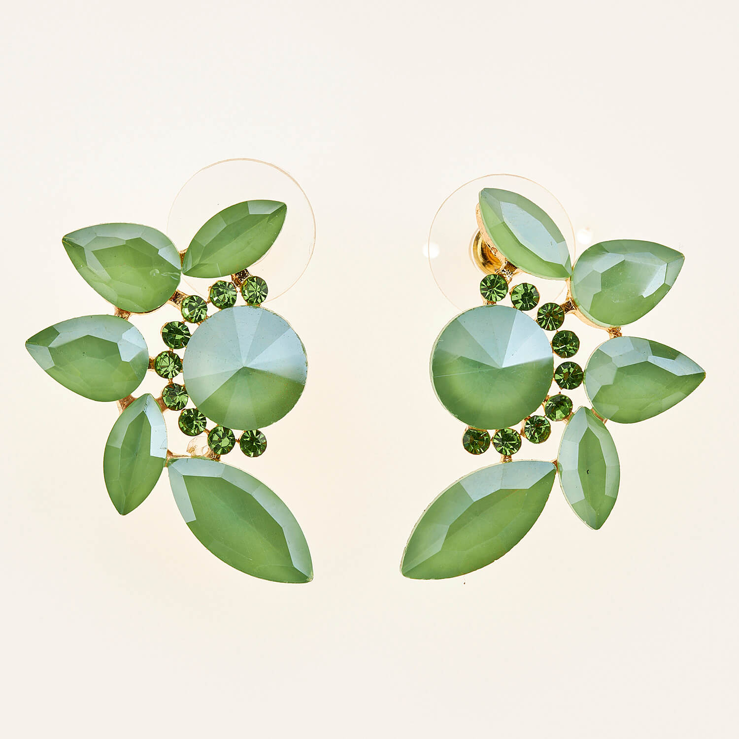 Sequoia Γυναικείο ατσάλινο Υποαλλεργικό σκουλαρίκι με πέτρες πράσινο Sequoia Γυναικείο ατσάλινο Υποαλλεργικό σκουλαρίκι με πέτρες πράσινο