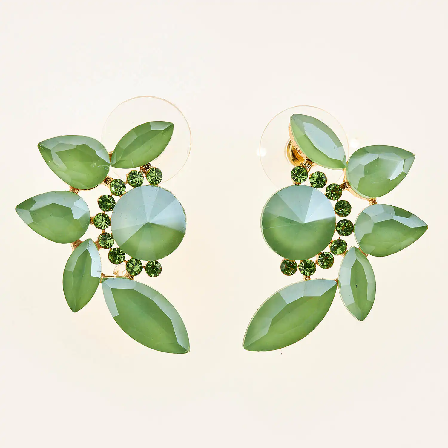 Sequoia Γυναικείο ατσάλινο Υποαλλεργικό σκουλαρίκι με πέτρες πράσινο Sequoia Γυναικείο ατσάλινο Υποαλλεργικό σκουλαρίκι με πέτρες πράσινο