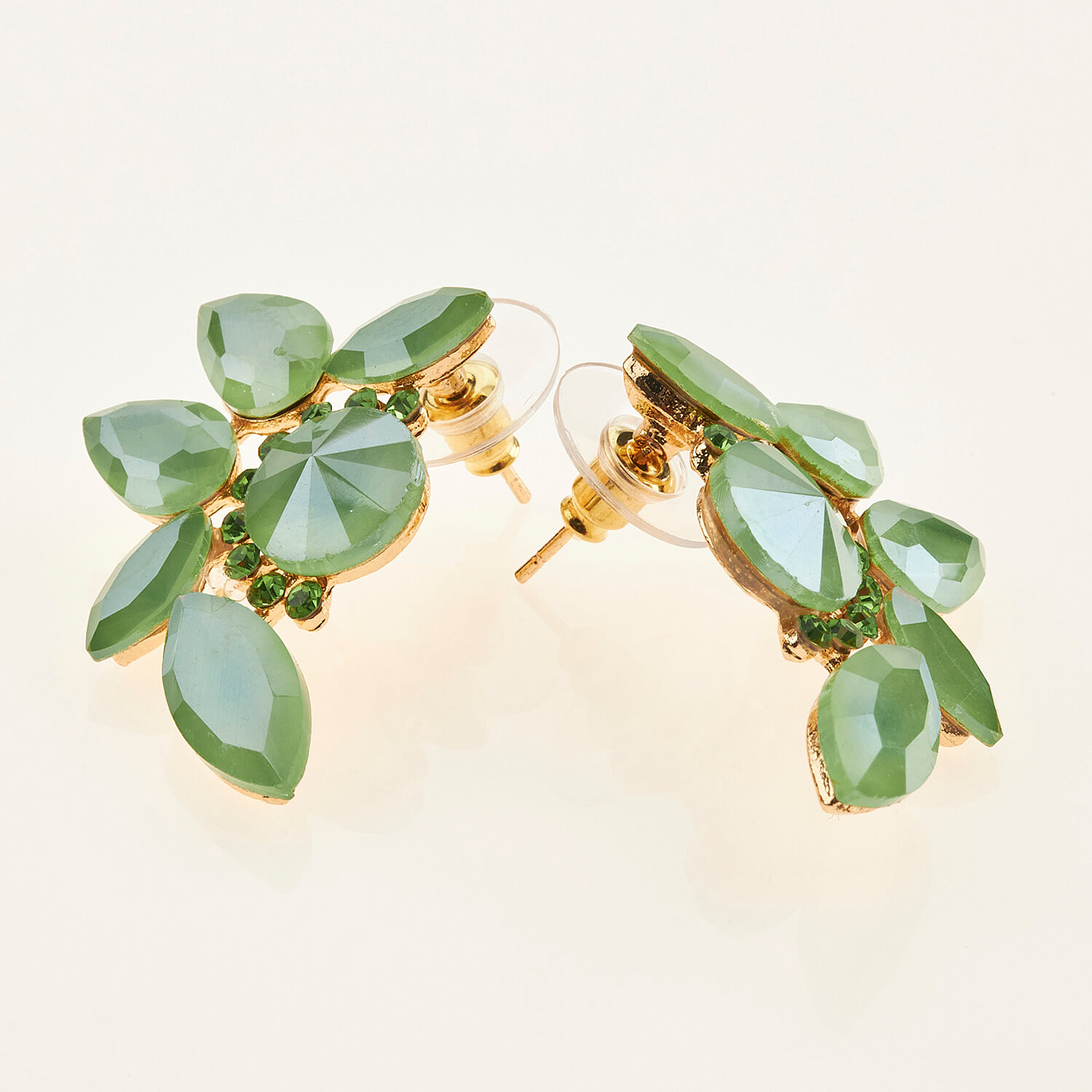 Sequoia Γυναικείο ατσάλινο Υποαλλεργικό σκουλαρίκι με πέτρες πράσινο Sequoia Γυναικείο ατσάλινο Υποαλλεργικό σκουλαρίκι με πέτρες πράσινο