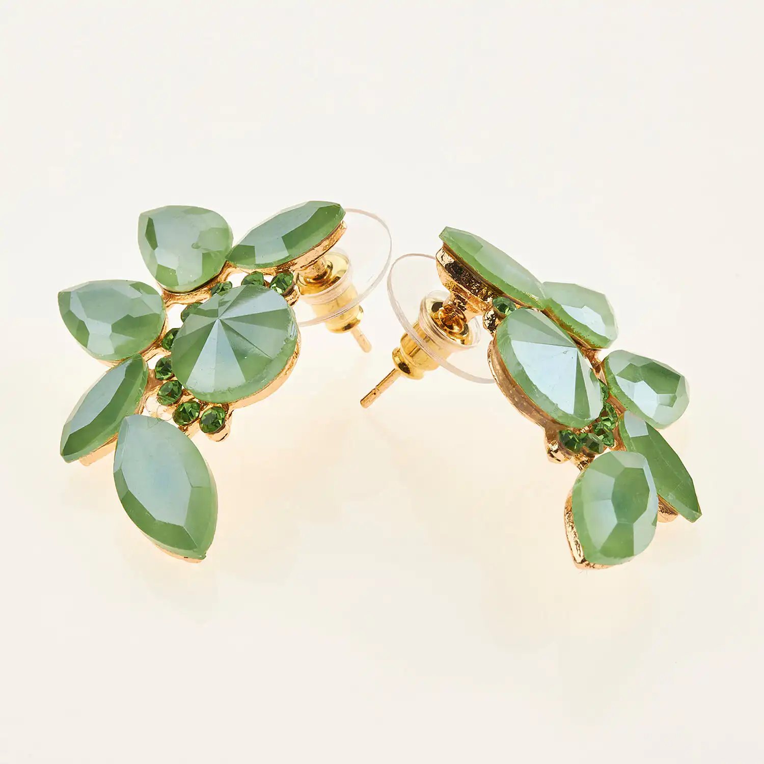 Sequoia Γυναικείο ατσάλινο Υποαλλεργικό σκουλαρίκι με πέτρες πράσινο Sequoia Γυναικείο ατσάλινο Υποαλλεργικό σκουλαρίκι με πέτρες πράσινο