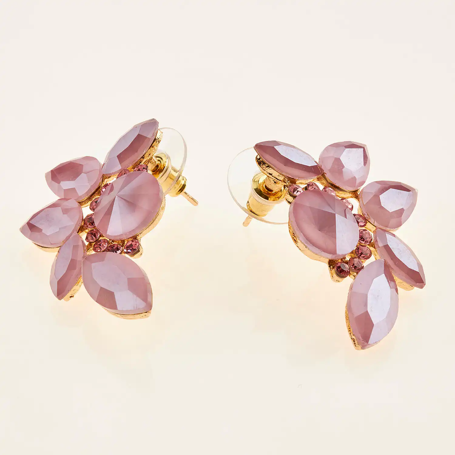 Sequoia Γυναικείο ατσάλινο Υποαλλεργικό σκουλαρίκι με πέτρες ροζ Sequoia Γυναικείο ατσάλινο Υποαλλεργικό σκουλαρίκι με πέτρες ροζ