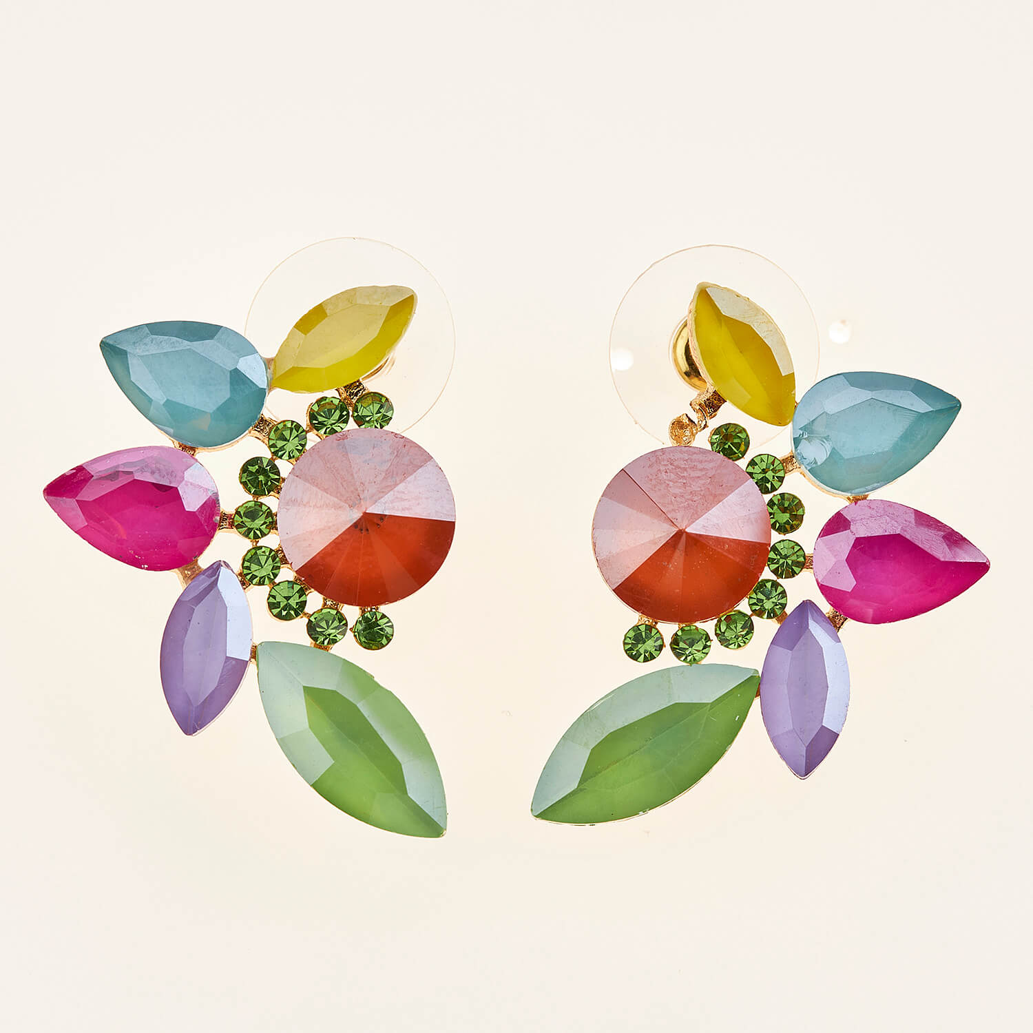 Sequoia Γυναικείο ατσάλινο Υποαλλεργικό σκουλαρίκι με πέτρες multi Sequoia Γυναικείο ατσάλινο Υποαλλεργικό σκουλαρίκι με πέτρες multi