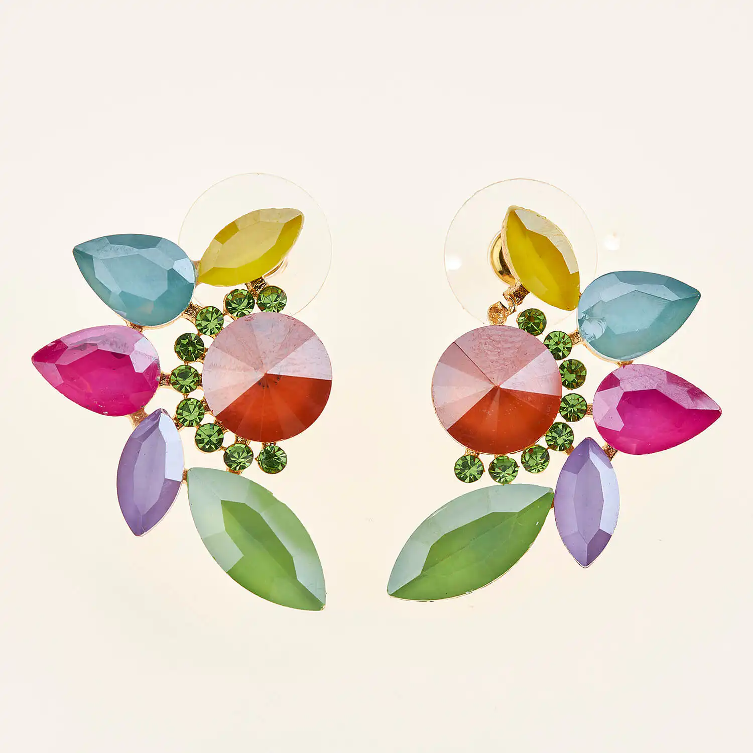 Sequoia Γυναικείο ατσάλινο Υποαλλεργικό σκουλαρίκι με πέτρες multi Sequoia Γυναικείο ατσάλινο Υποαλλεργικό σκουλαρίκι με πέτρες multi